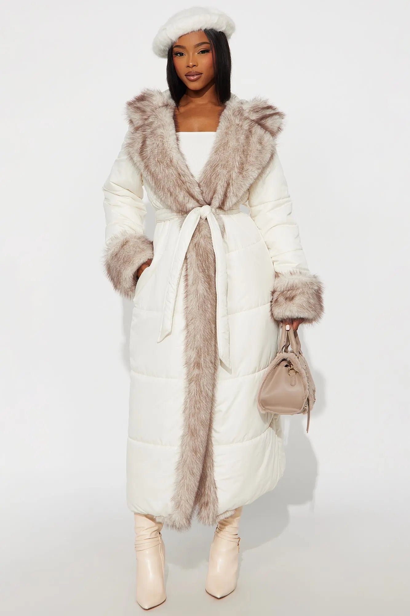 Cabin Escape Fur Trim Puffer Jacket - Bone