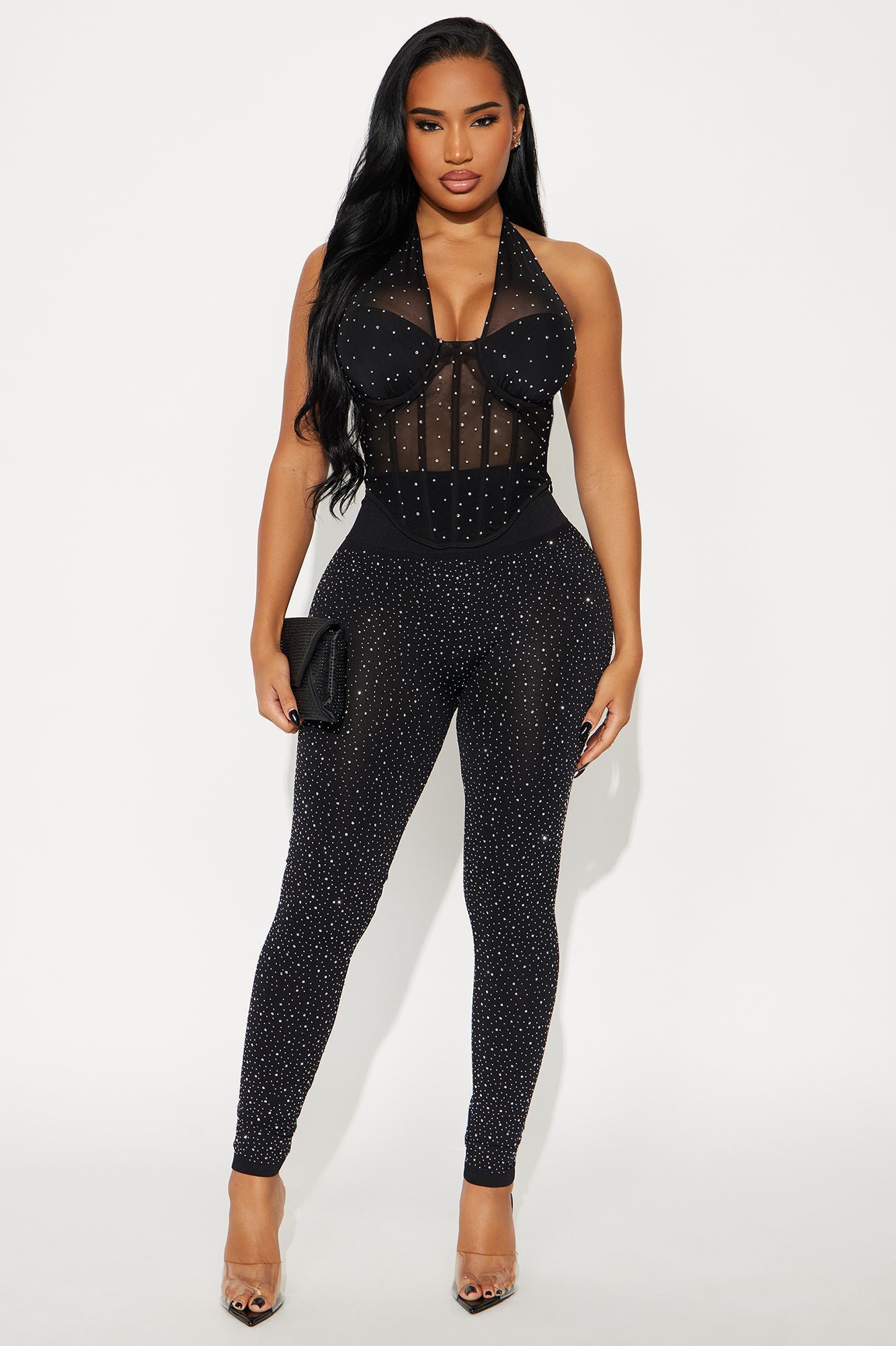 All That Sparkles Rhinestone Legging 28″ - Black