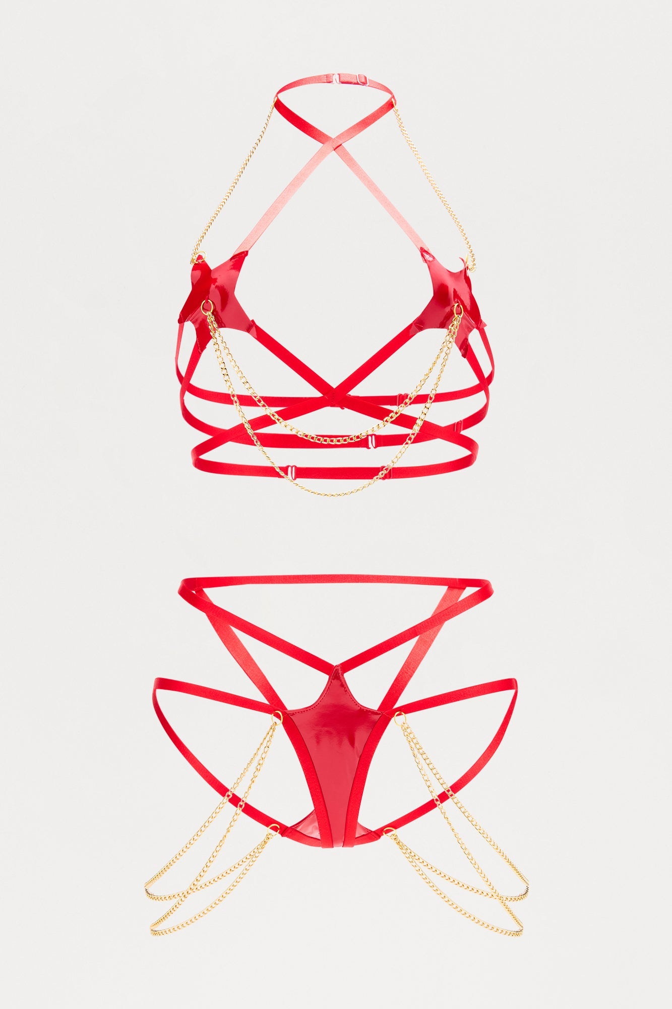 Starstruck 2 Piece Set With Chains - Red