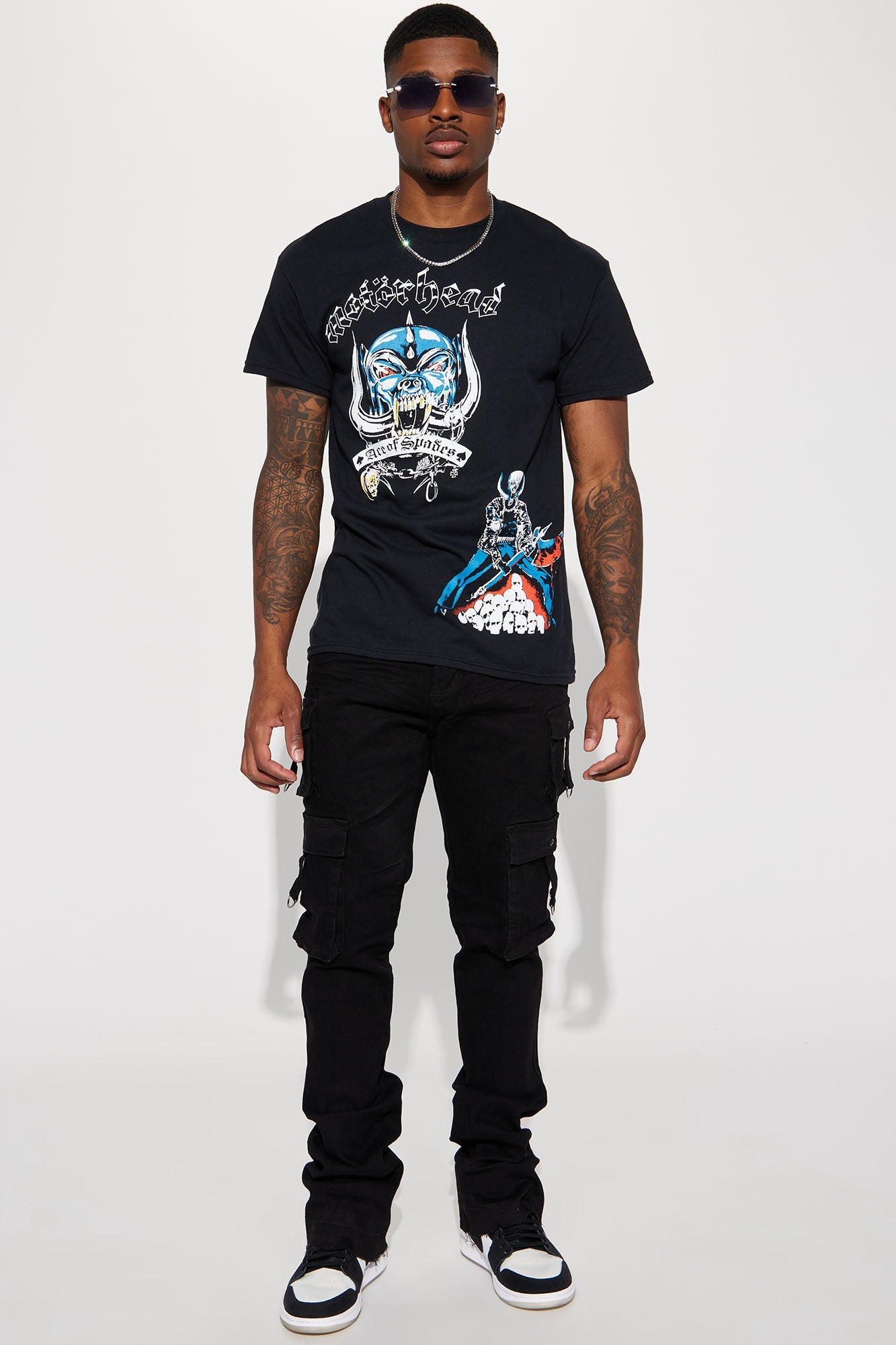 With Me Cargo Stacked Skinny Flare Jeans - Black