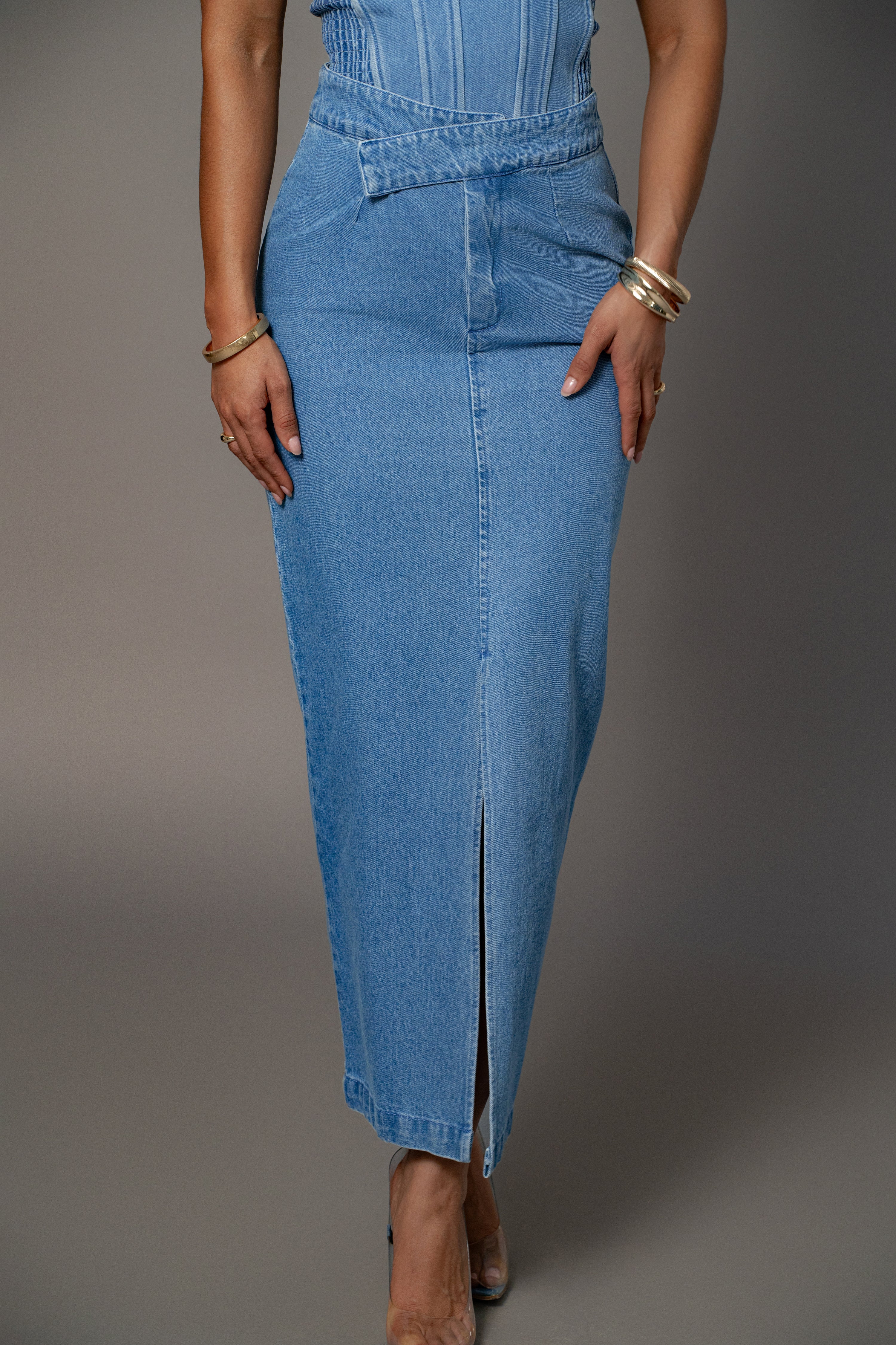 Medium Wash Adana Denim Skirt