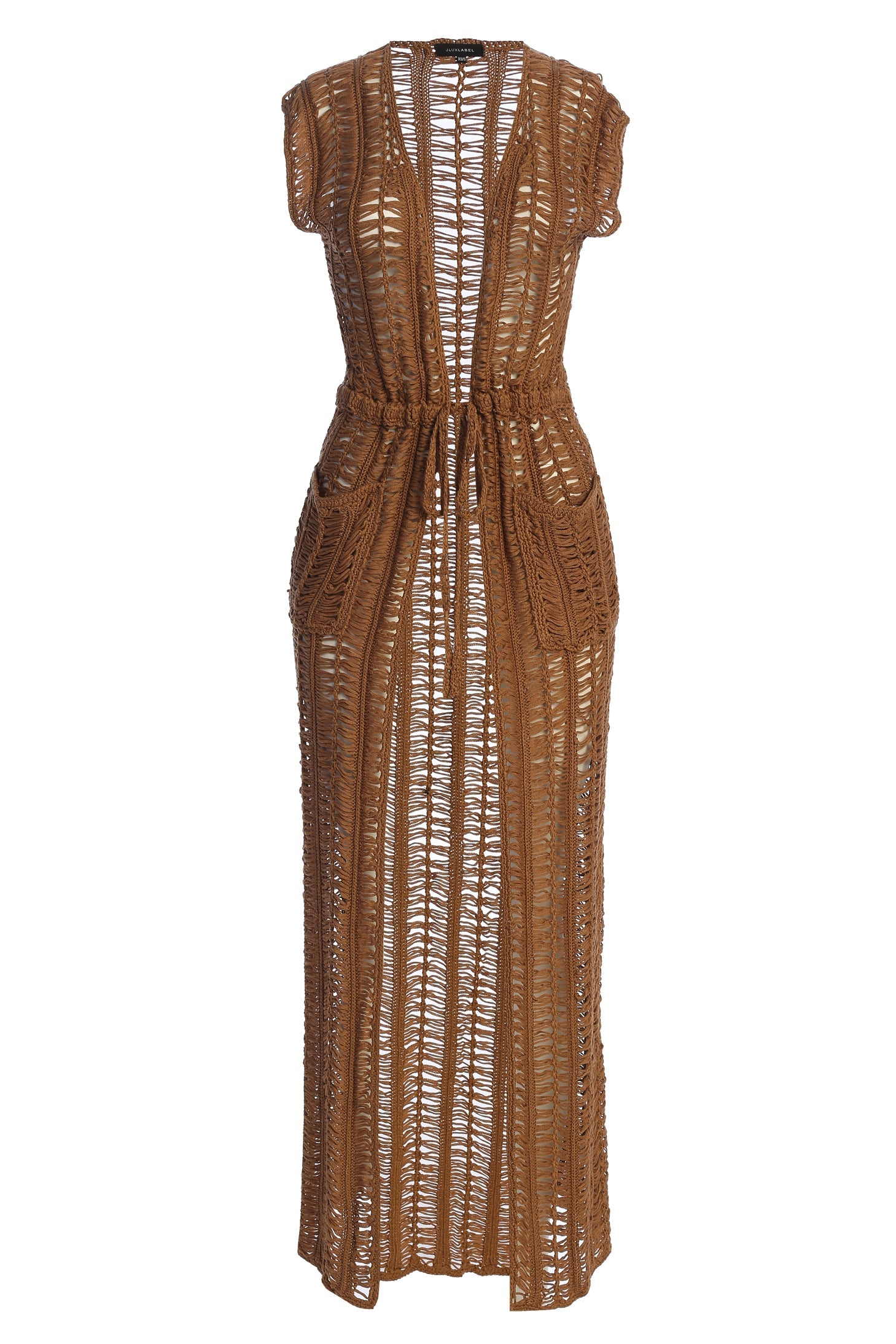 Taupe Marcelle Crochet Maxi Dress