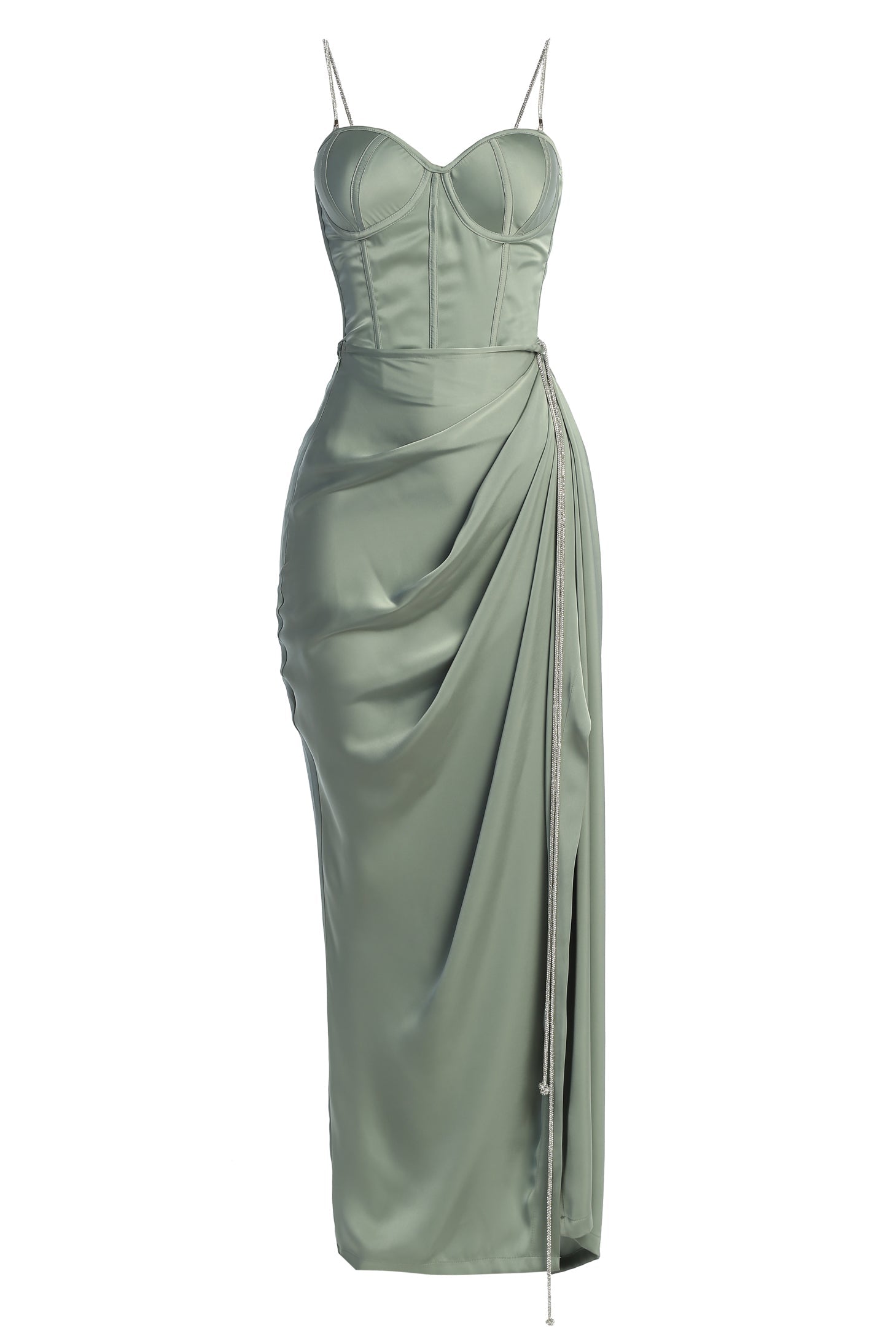 Sage Olea Satin Skirt