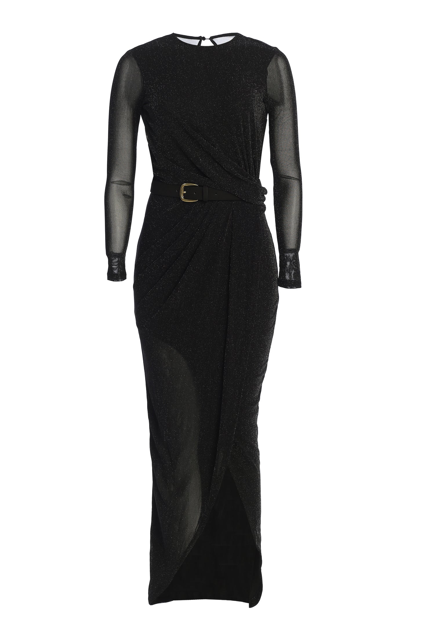 Black Araceli Gathered Maxi Dress