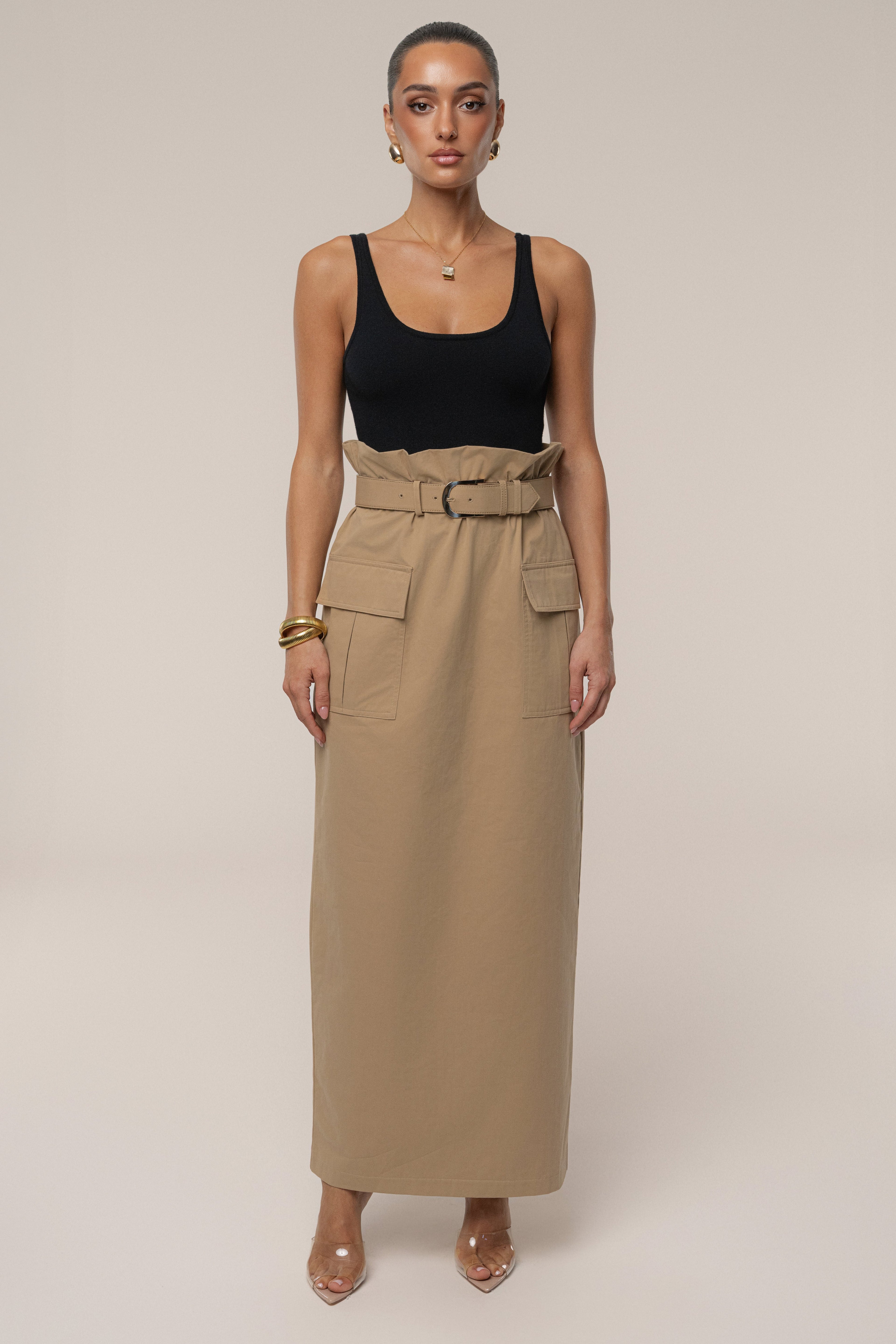 Khaki New Edge Cargo Skirt