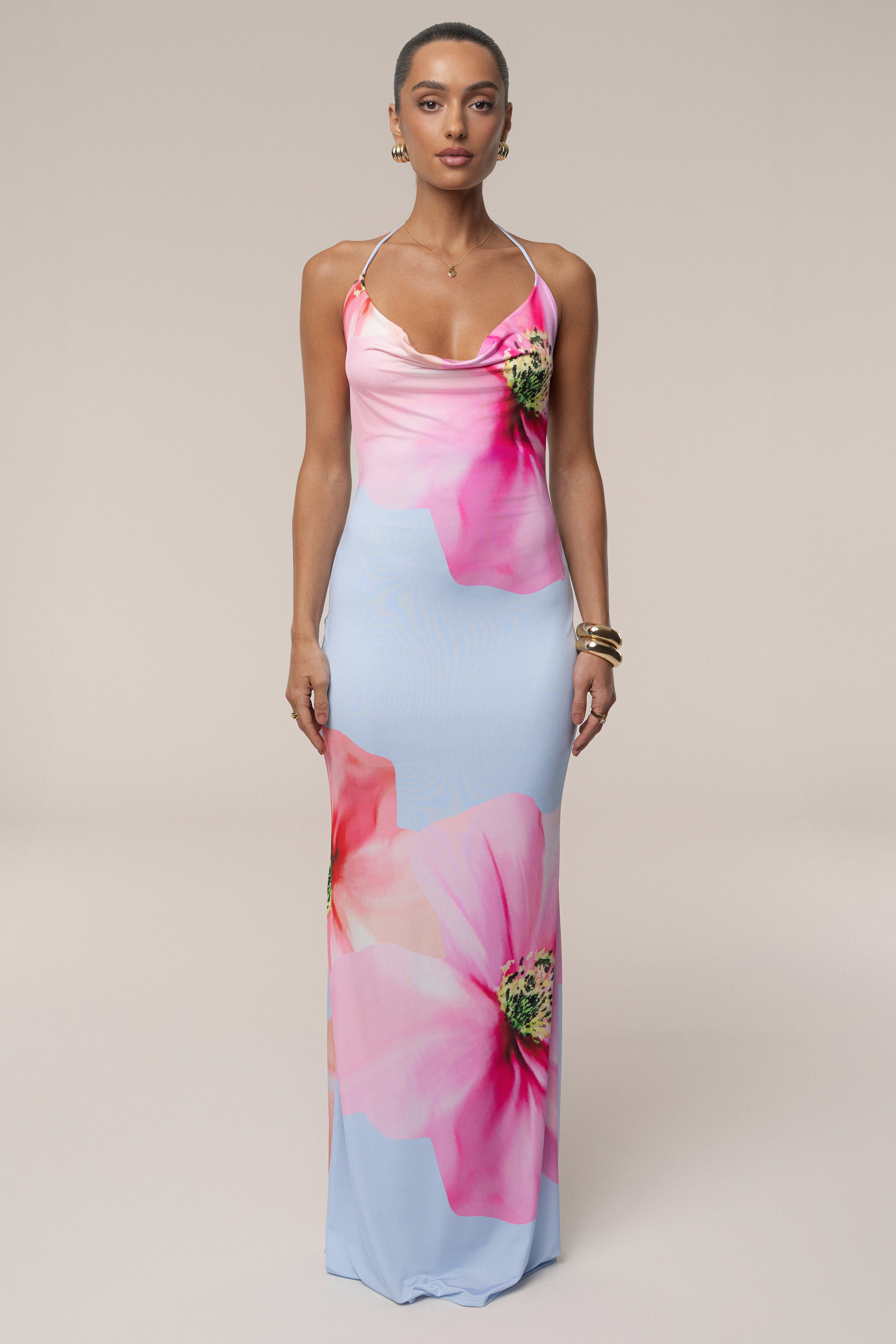 Blue Midsummer Cowl Neck Dress