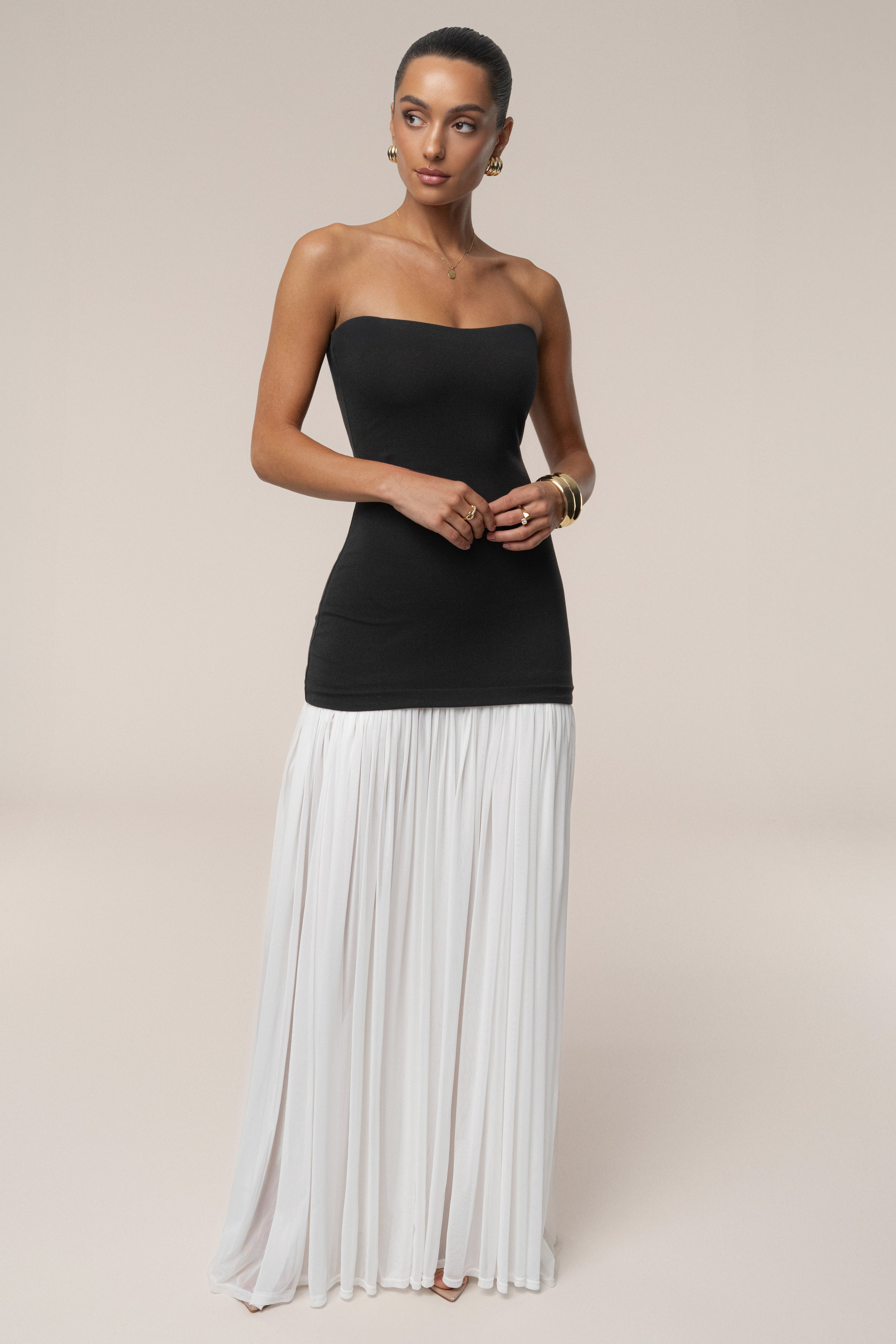 Black Cielo Contrast Maxi Dress
