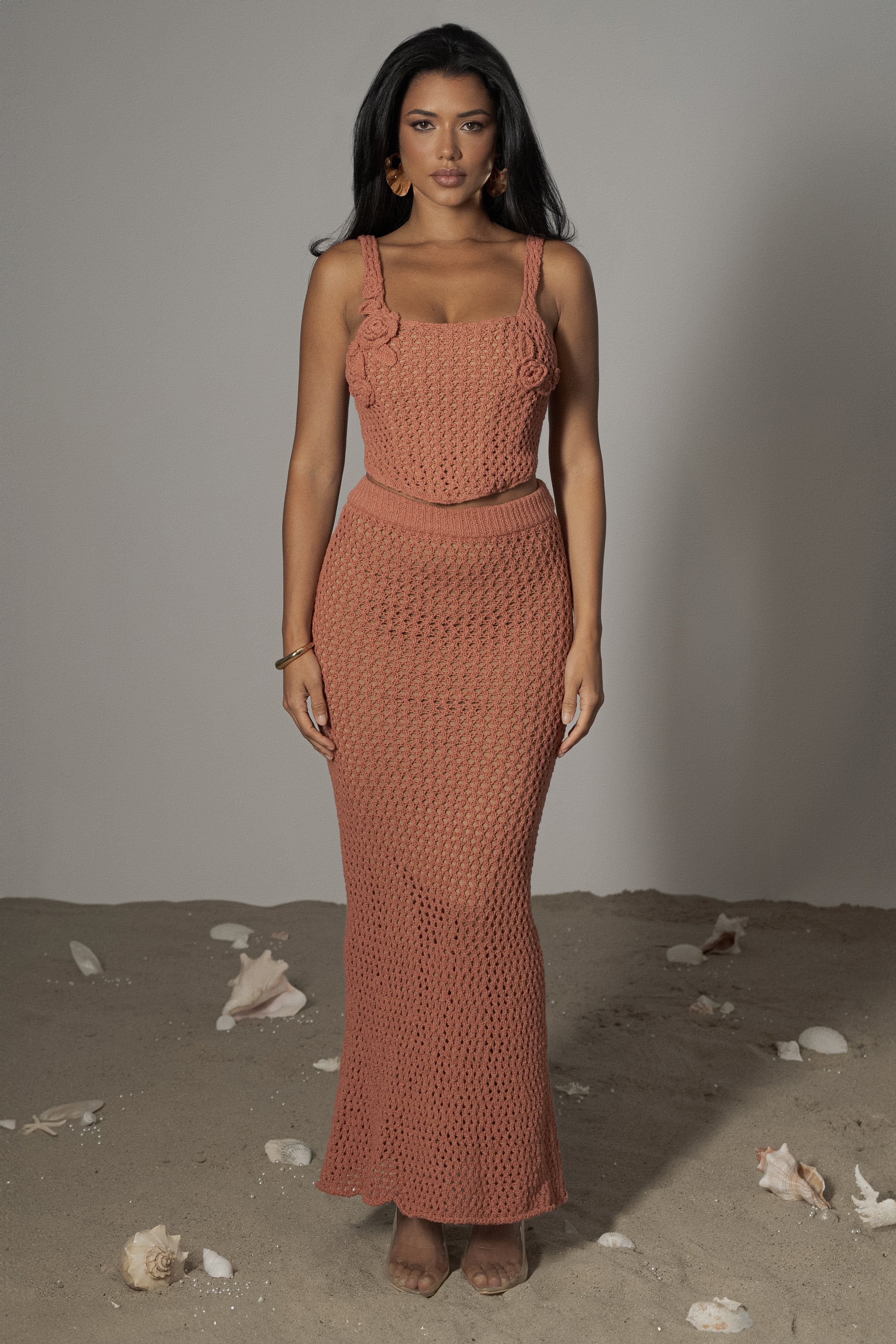 Terra Cotta Sea Depths Maxi Skirt