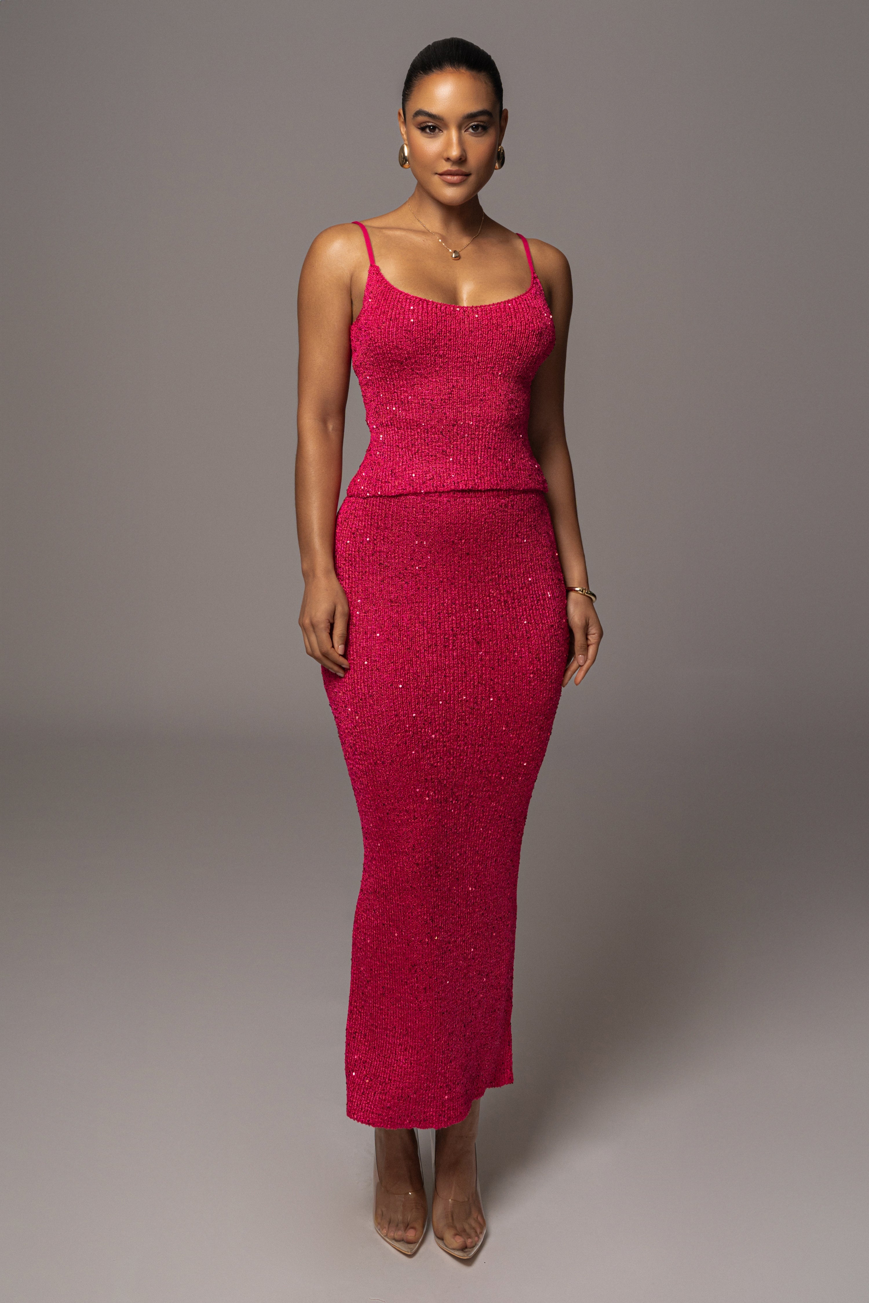 Pink Palace Sequin Skirt Set