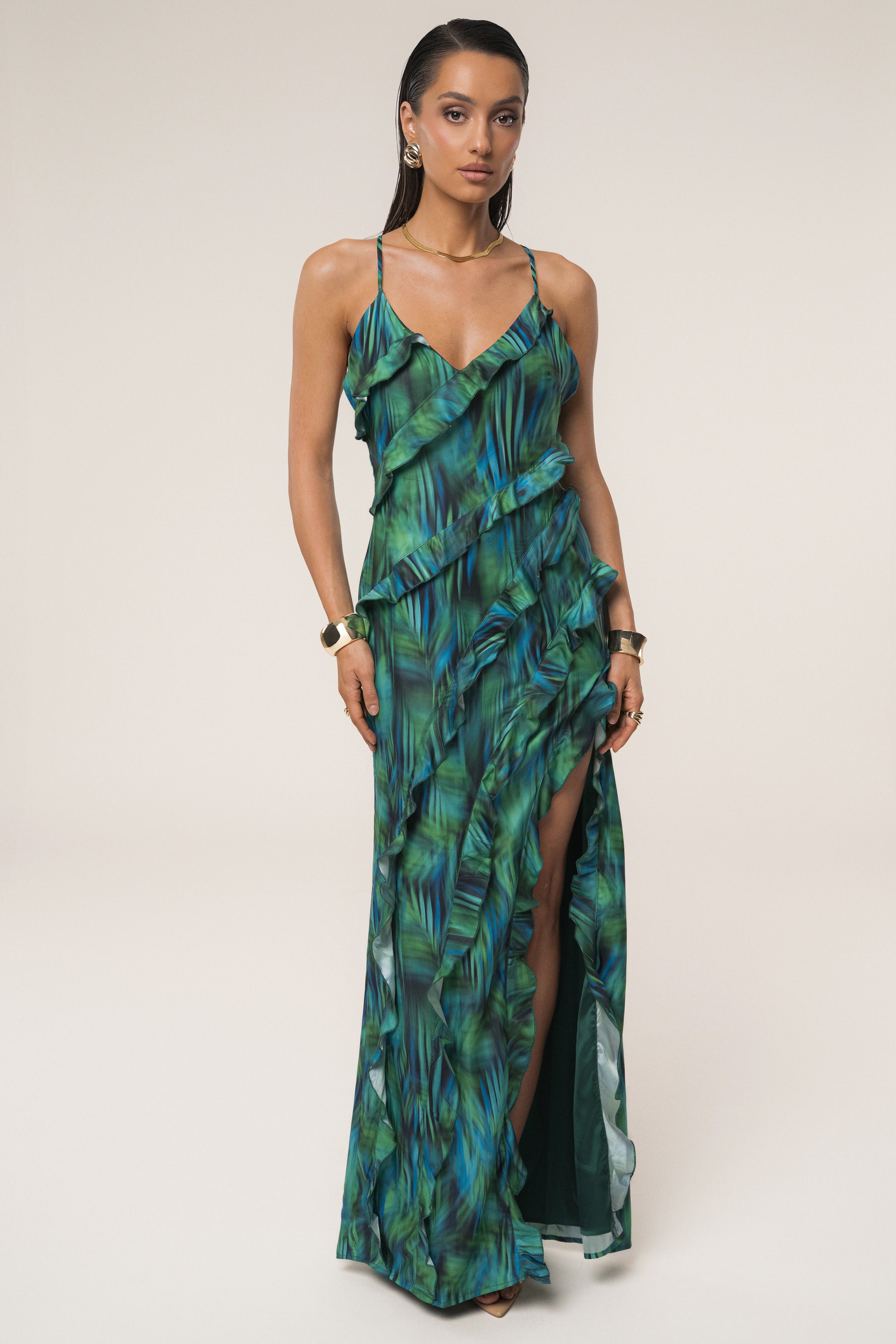 Green Tropic Muse Maxi Dress