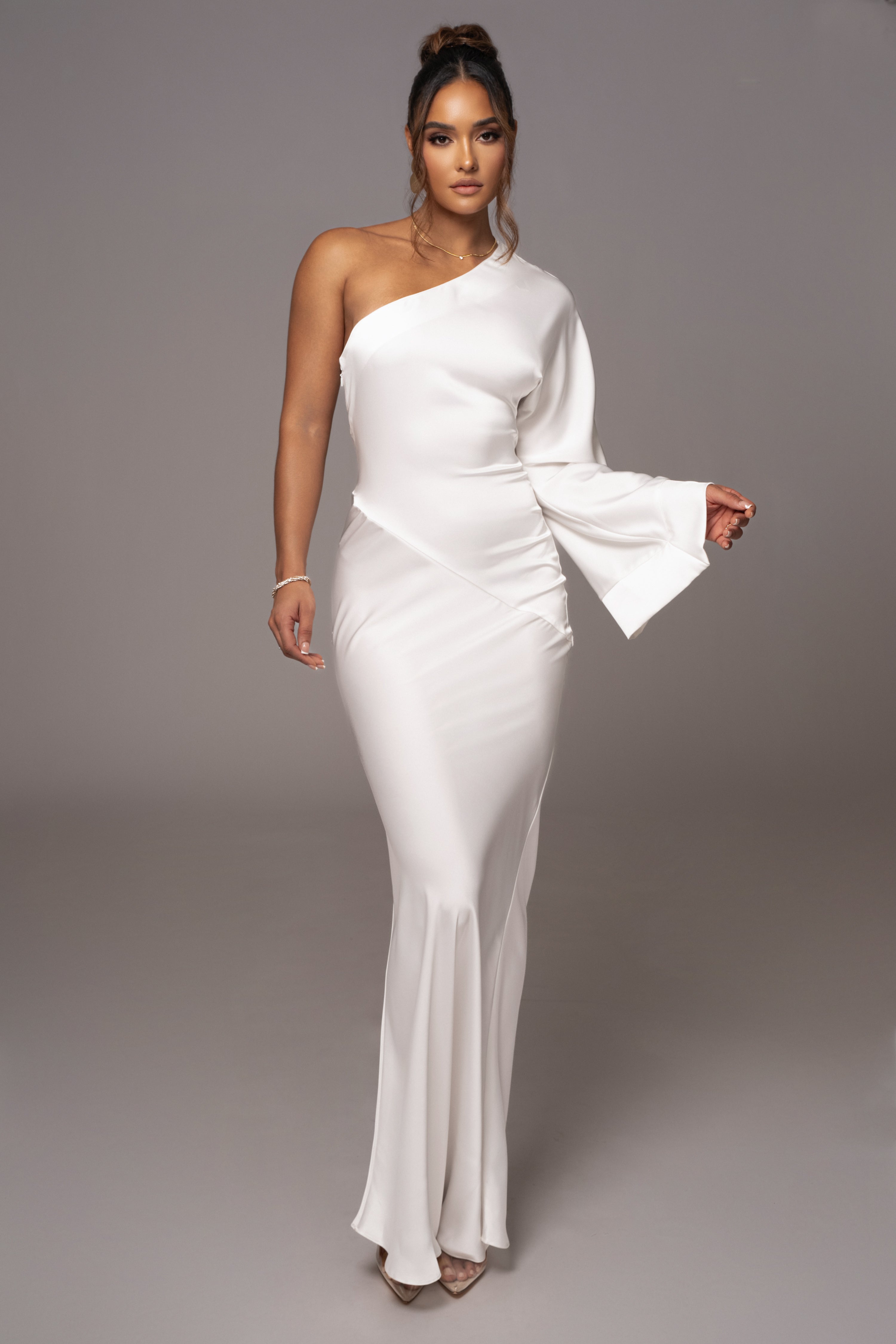 Ivory Femme Drape Maxi Dress