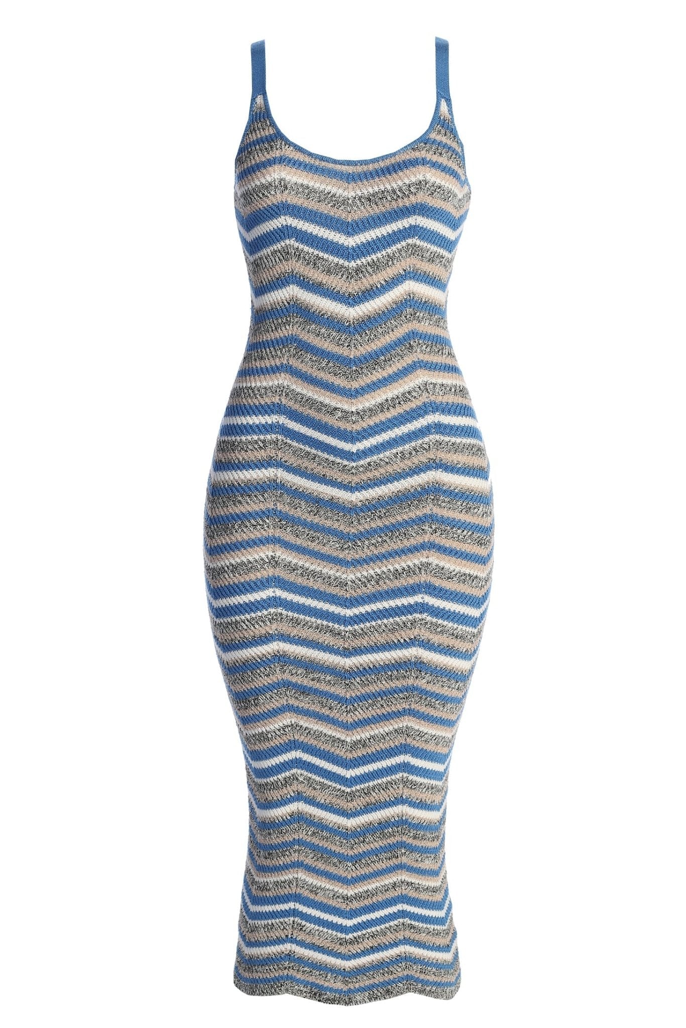 Blue Multi Tropez Striped Midi dress