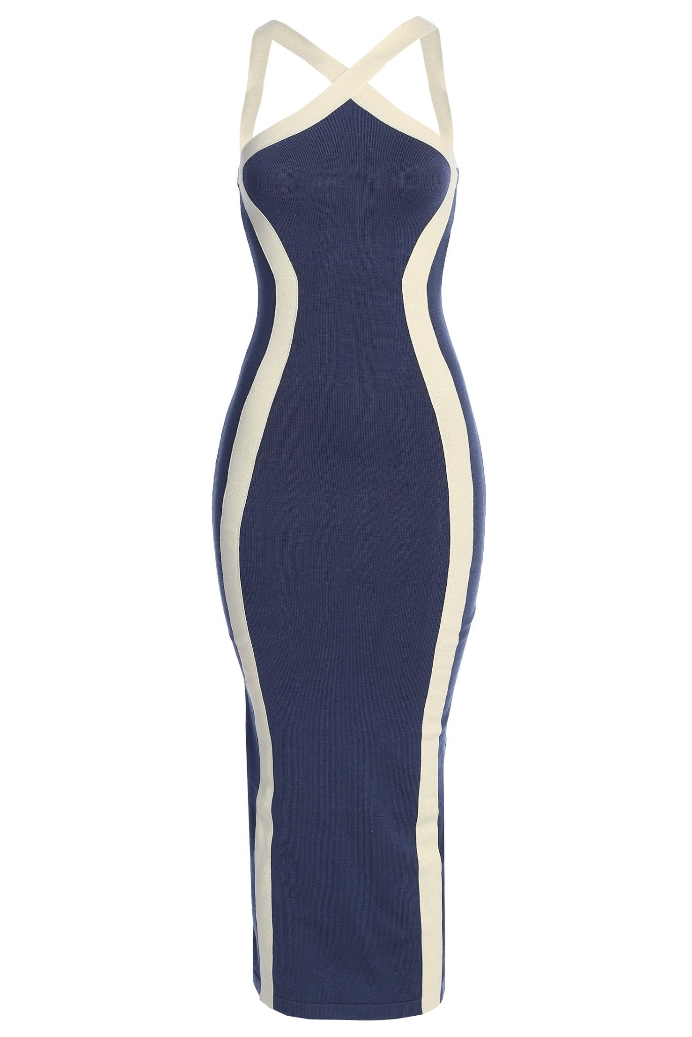 Navy Fabiola Contrast Maxi Dress