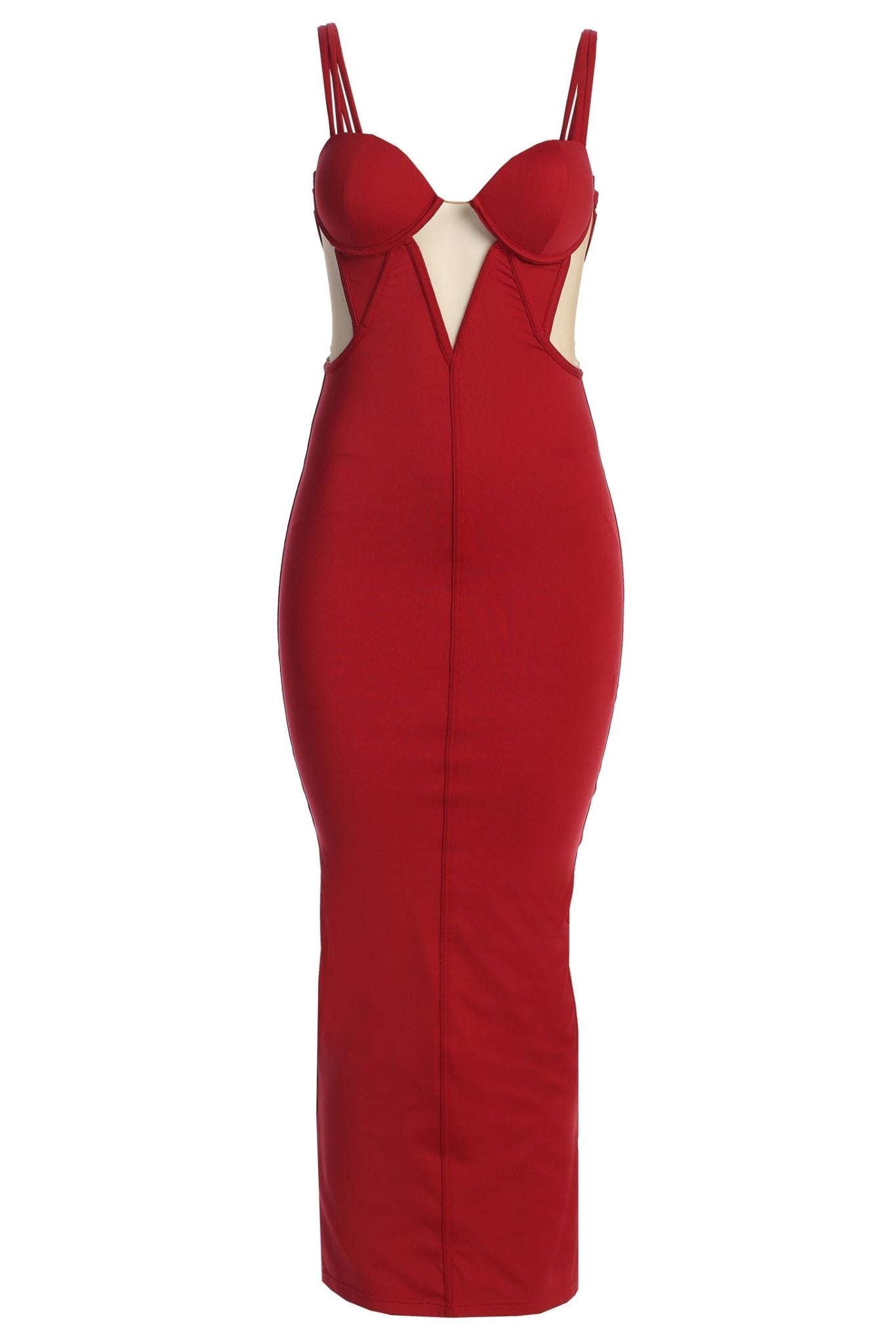 Red Enchantment Bustier Maxi Dress