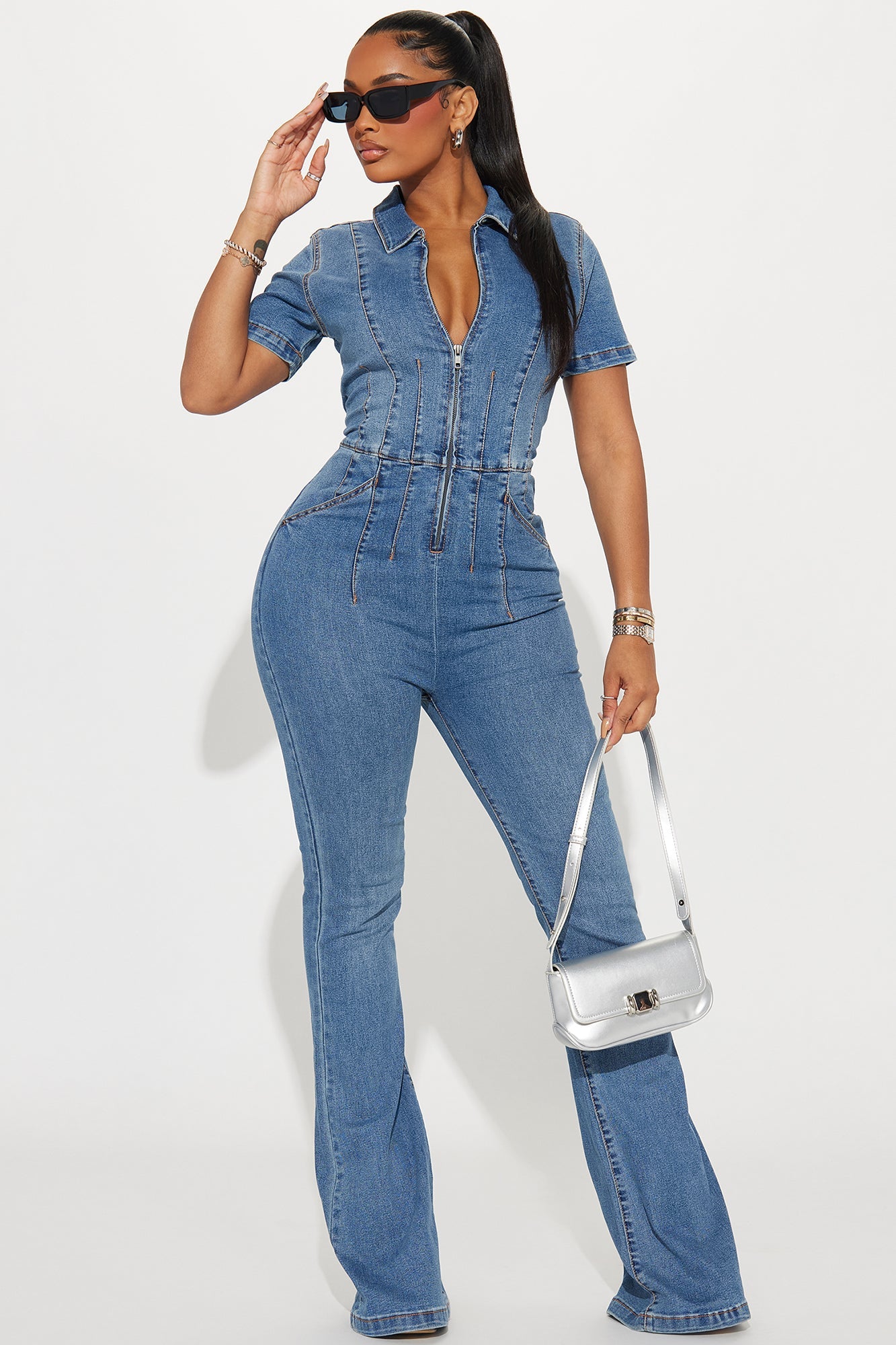 Big Decisions Denim Jumpsuit - Medium Wash