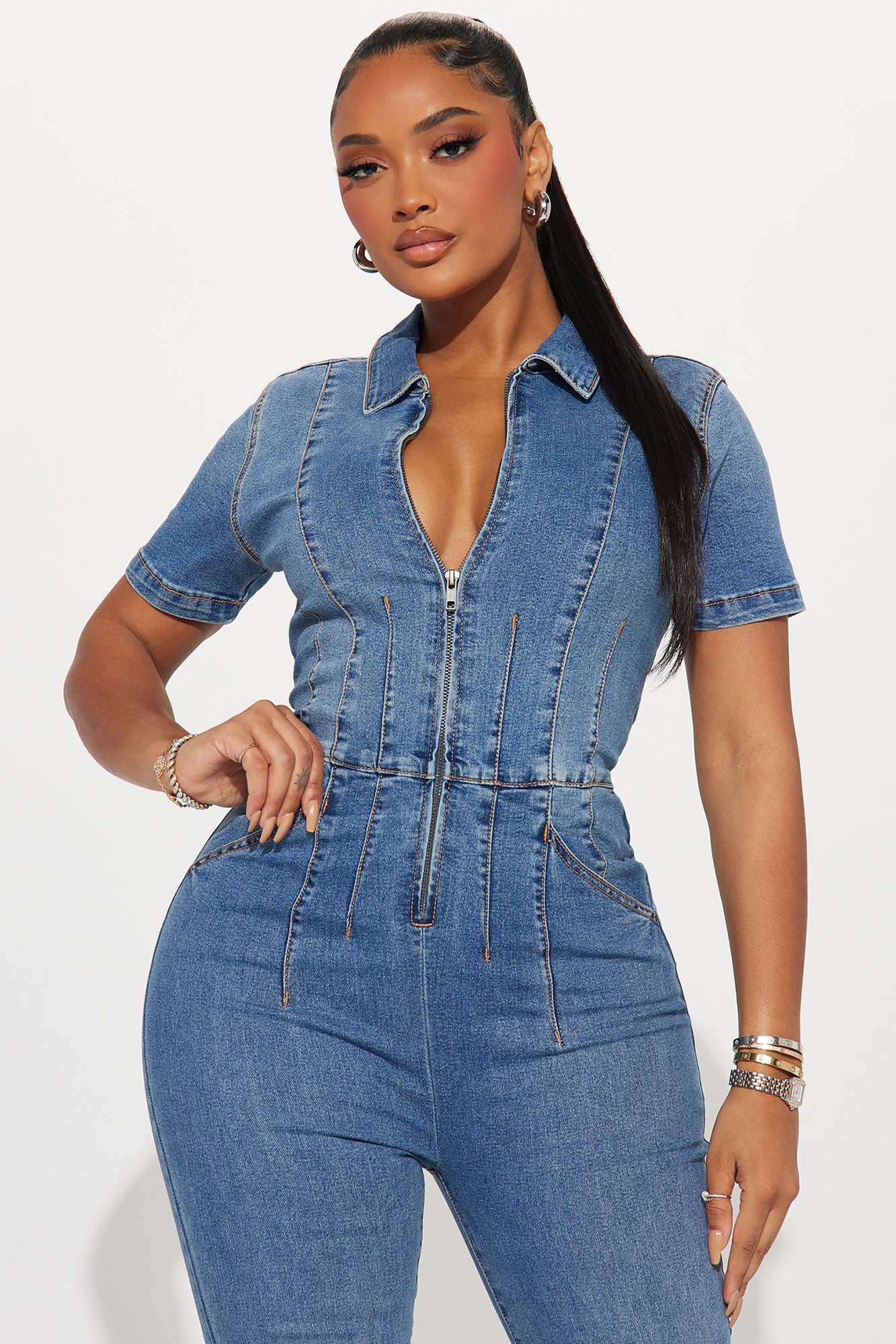 Big Decisions Denim Jumpsuit - Medium Wash