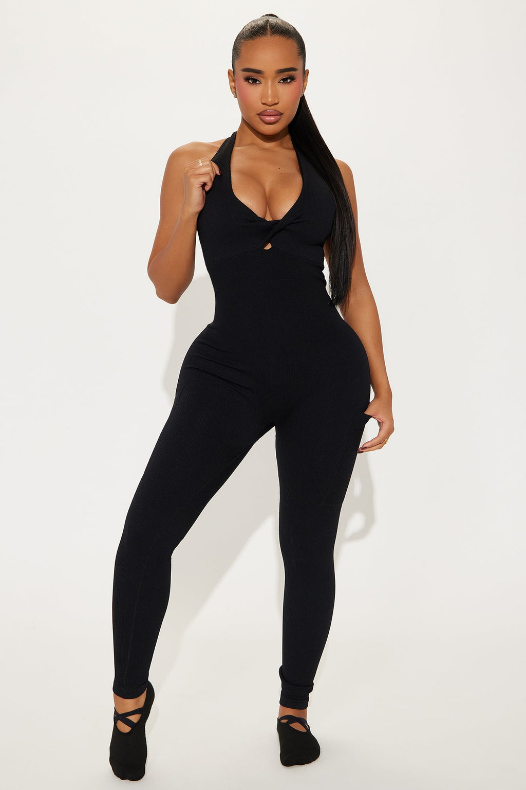 Blend To Bend Effortless Seamless Active Jumpsuit - Black