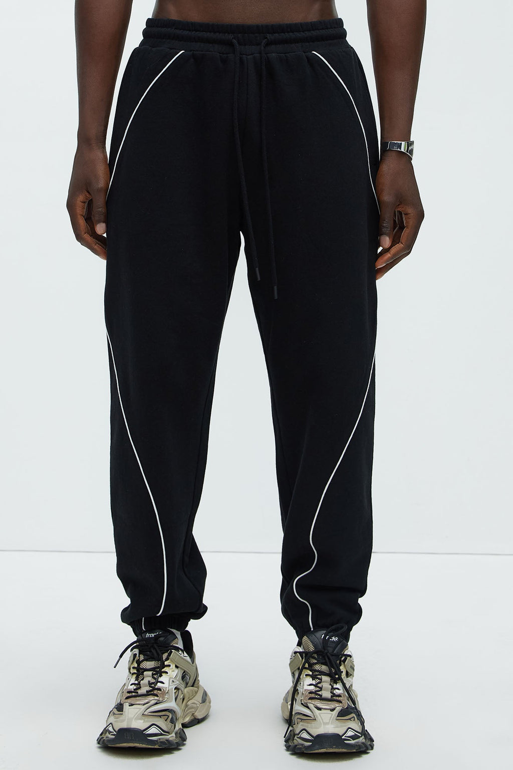 Tyson Piping Relaxed Jogger - Black