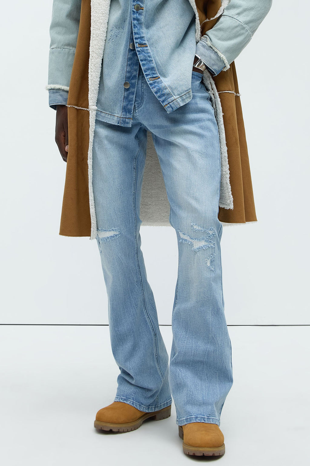 Dreamy Stacked Slim Flare Jeans - Light Blue Wash