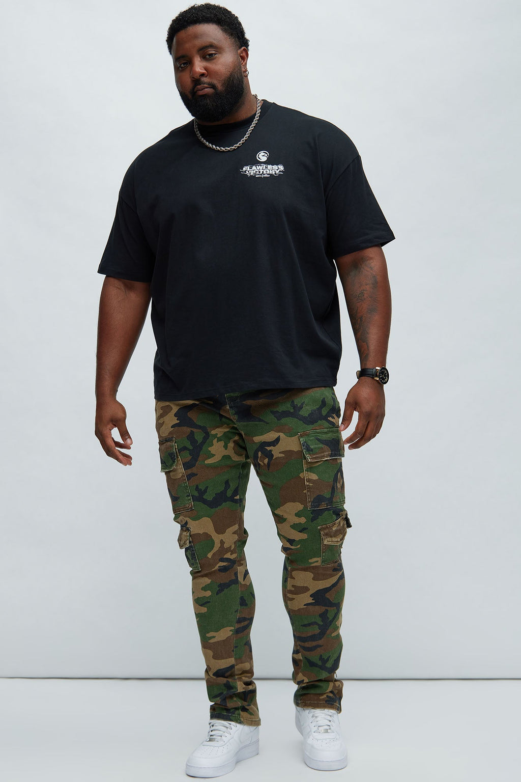 Convertible Stacked Skinny Flare Jeans - Camouflage