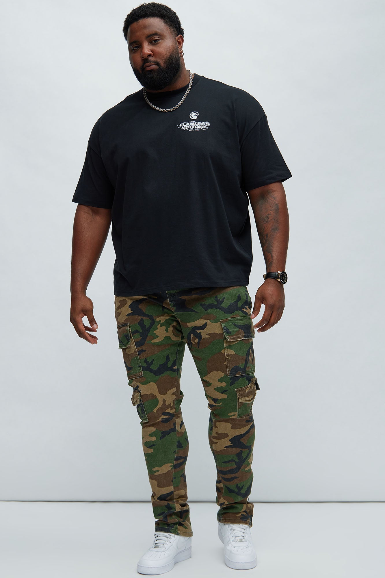 Convertible Stacked Skinny Flare Jeans - Camouflage