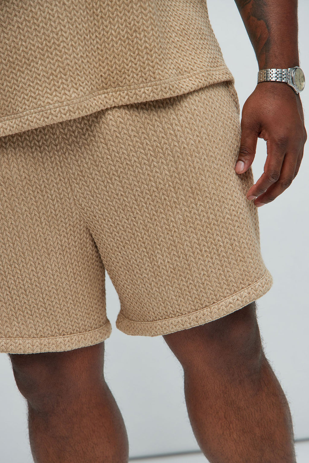 Catanina Textured Shorts - Tan