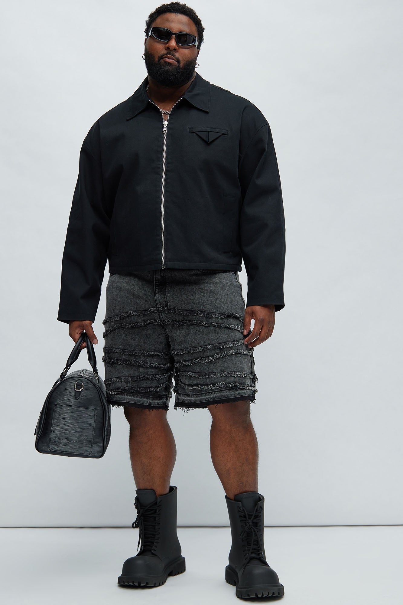Nice Try Frayed Denim Short - Black Wash