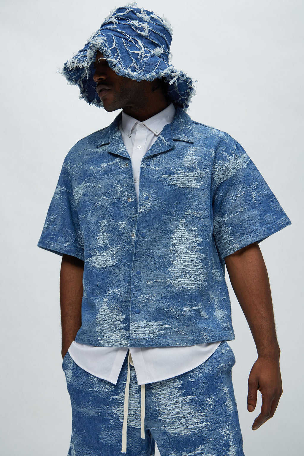 Cloud 9 Textured Shirt - Light Blue