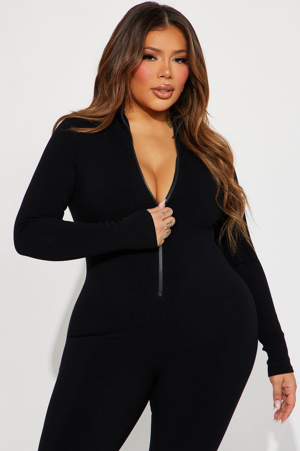 Sabrina Snatched Flare Jumpsuit - Black