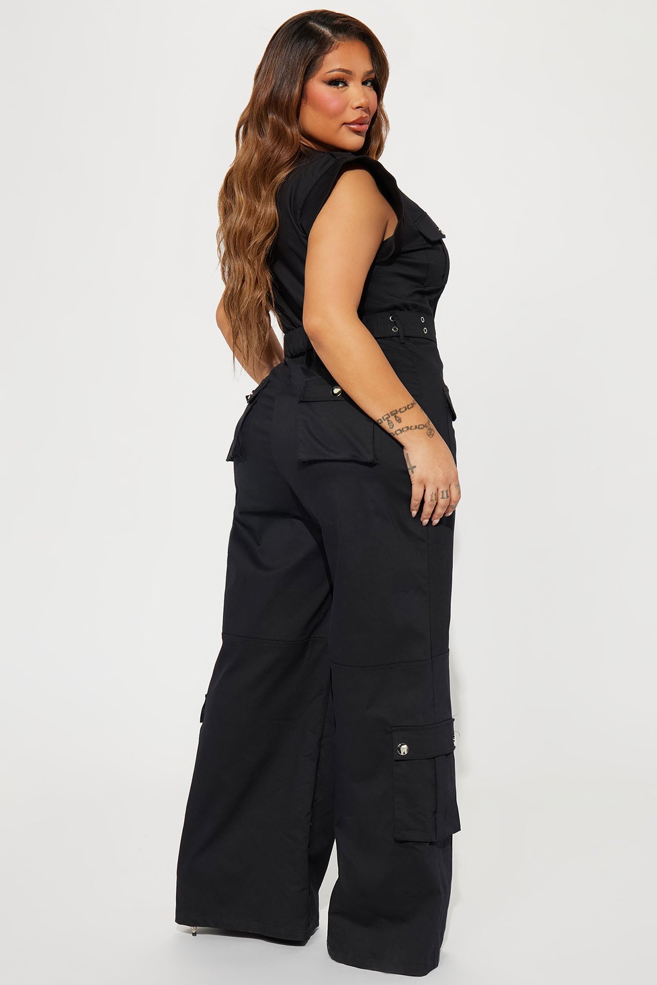 Making Headlines Jumpsuit  - Black