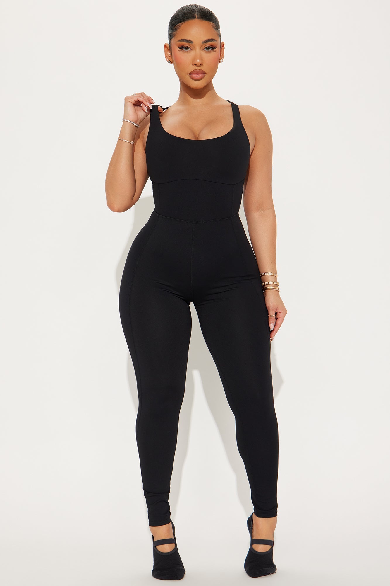 Stretch & Shine Super Soft Active Jumpsuit - Black