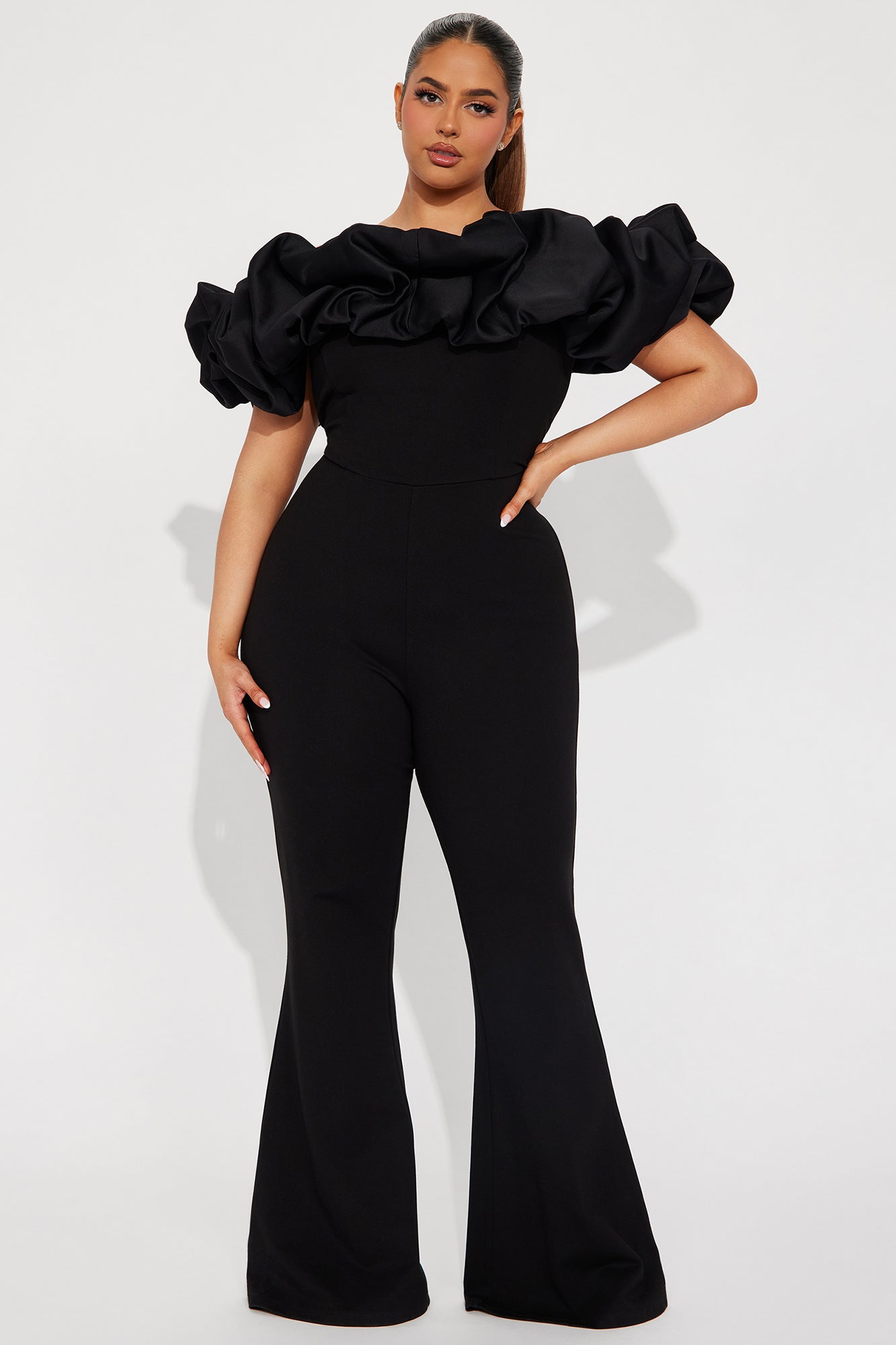 Ruffle Affair Jumpsuit - Black