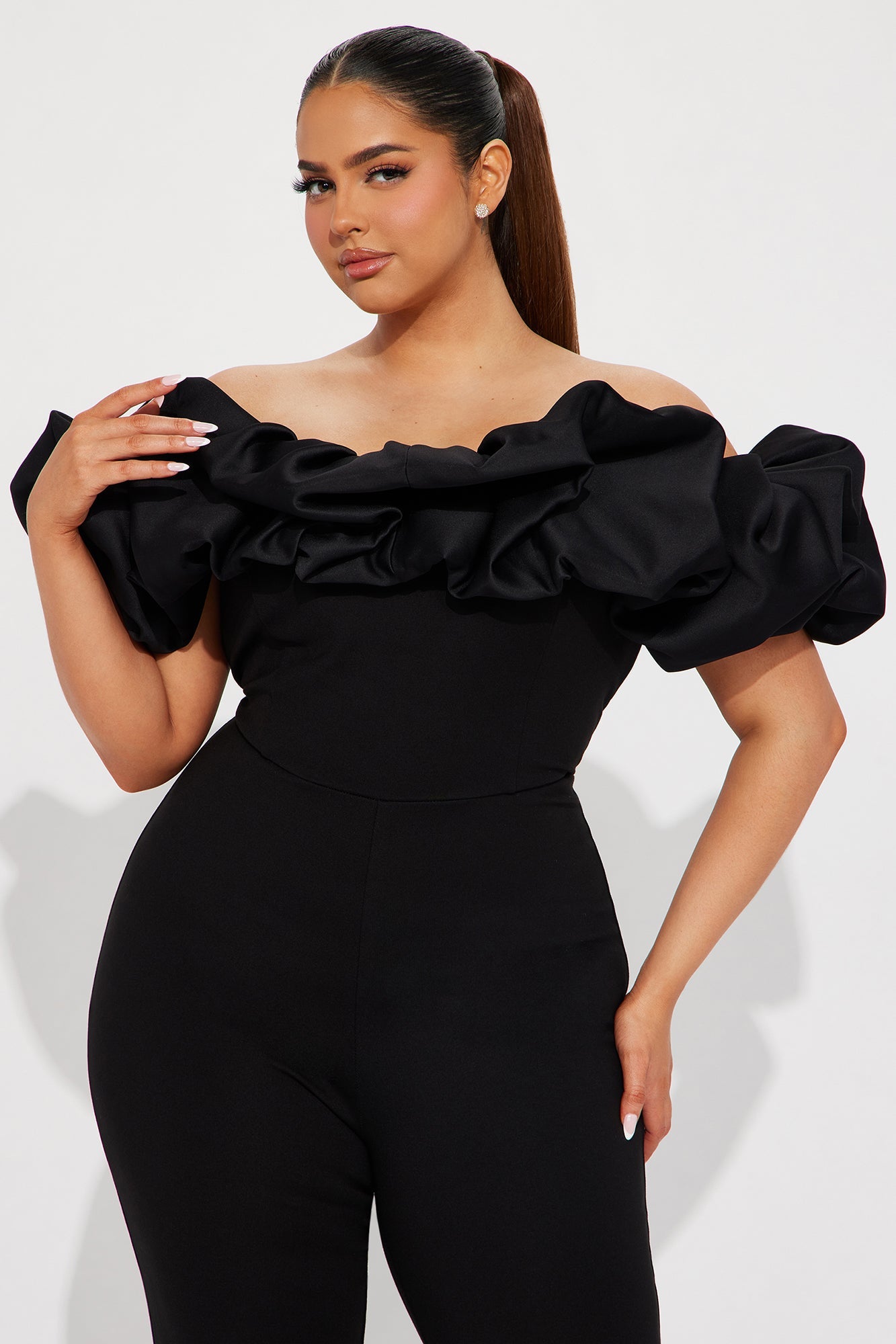 Ruffle Affair Jumpsuit - Black