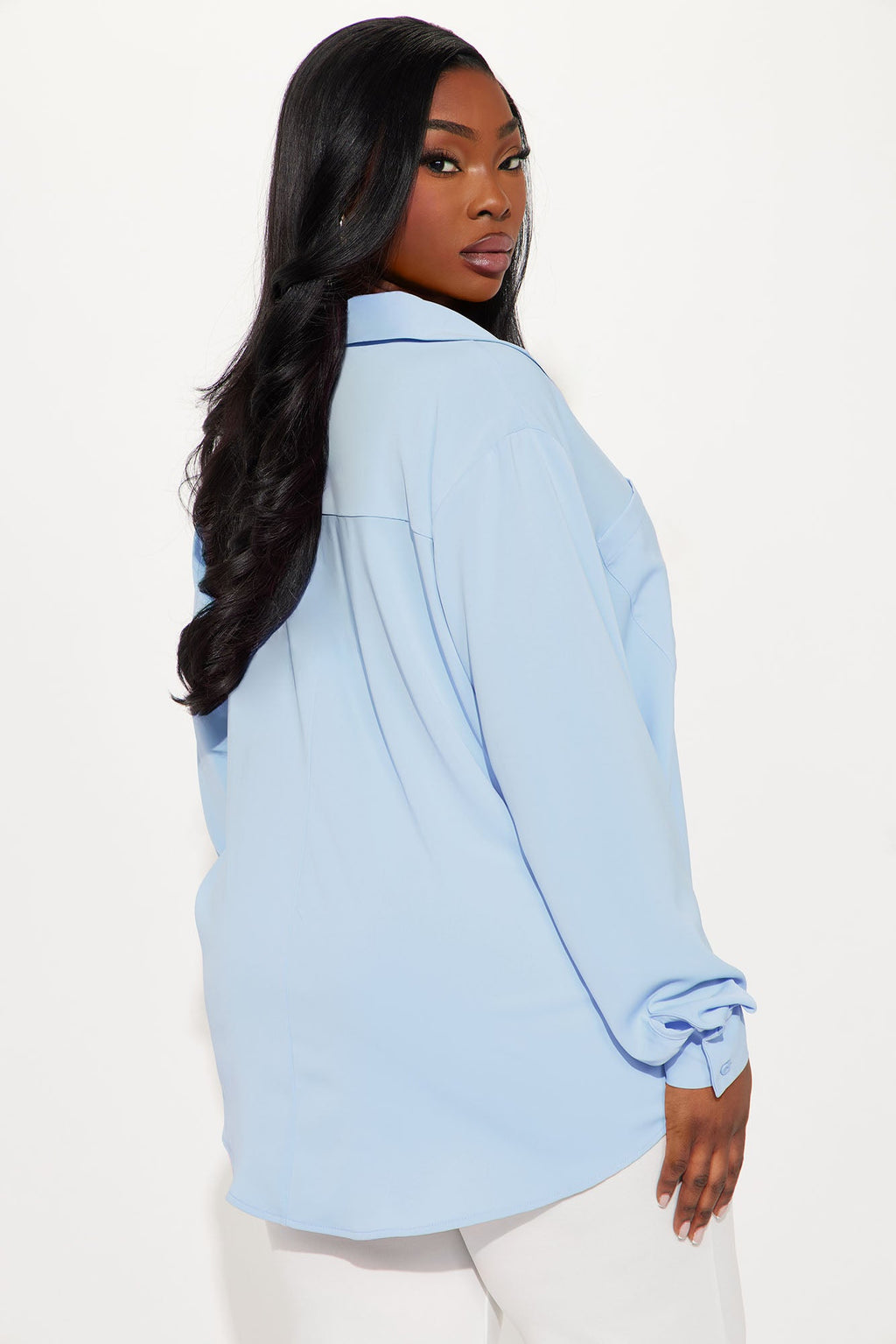 CEO Of Slaying Button Down Top - Blue
