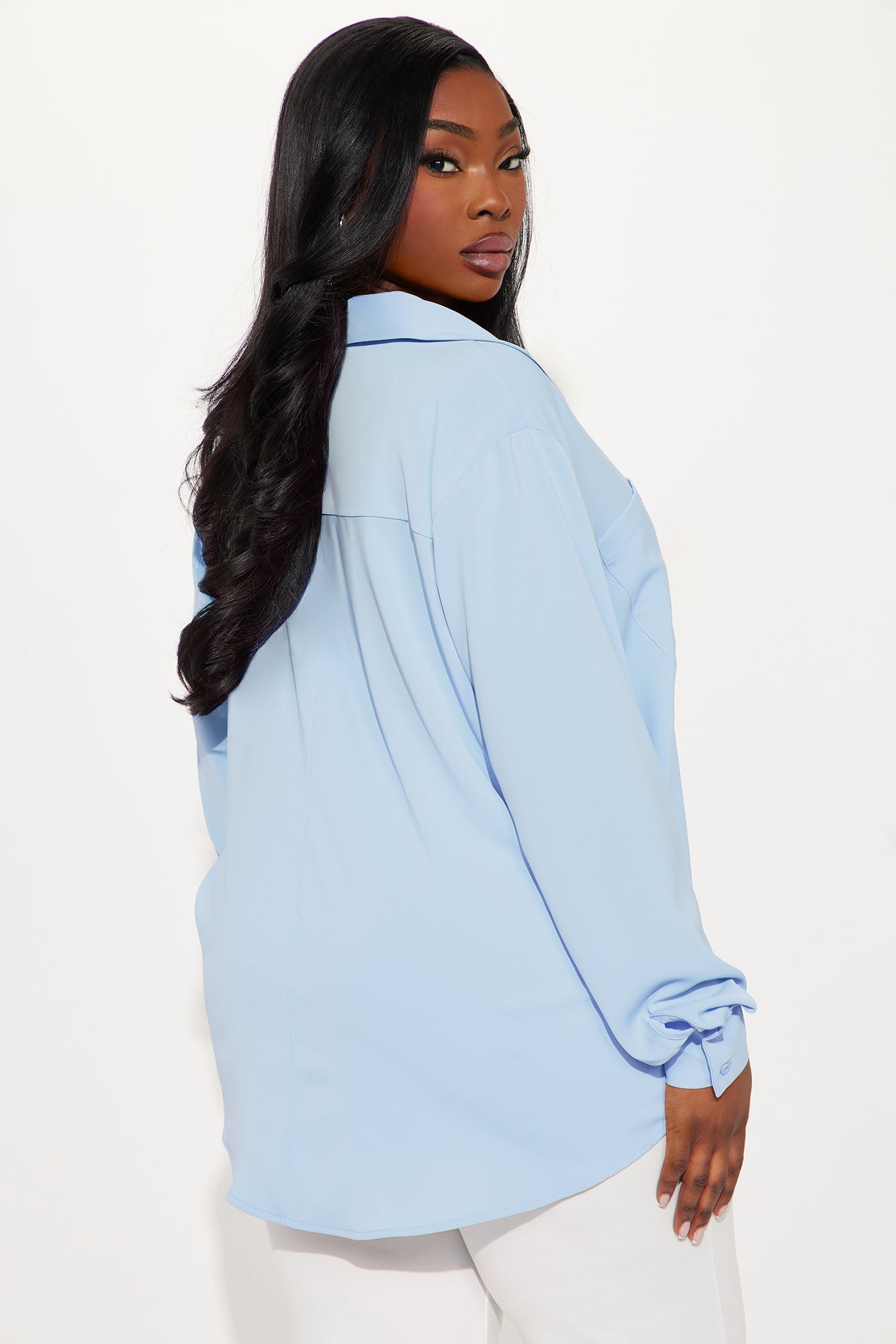 CEO Of Slaying Button Down Top - Blue