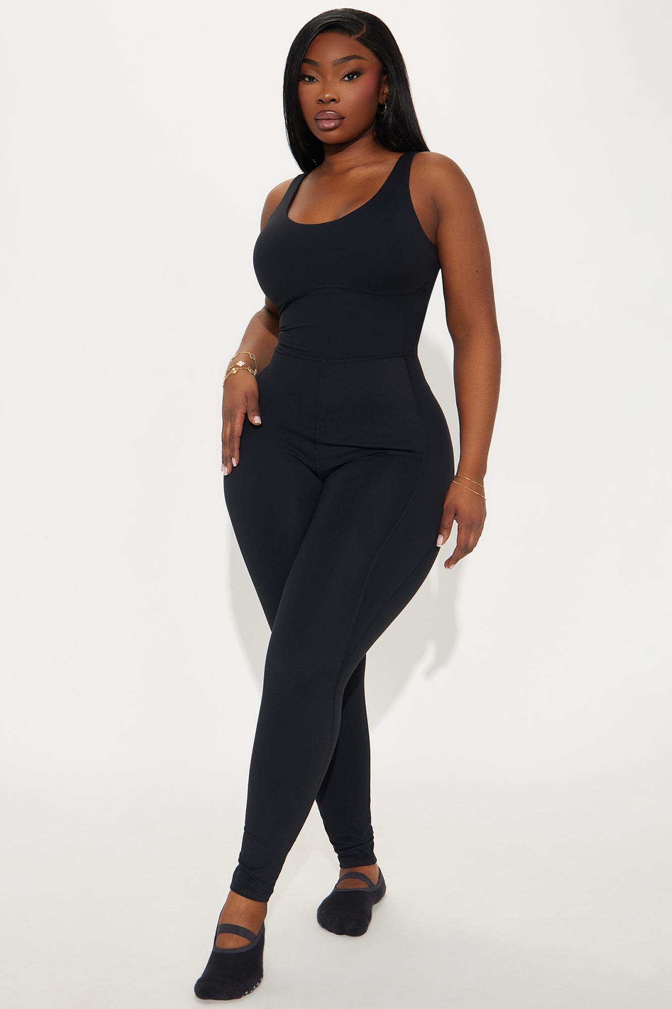 Stretch & Shine Super Soft Active Jumpsuit - Black