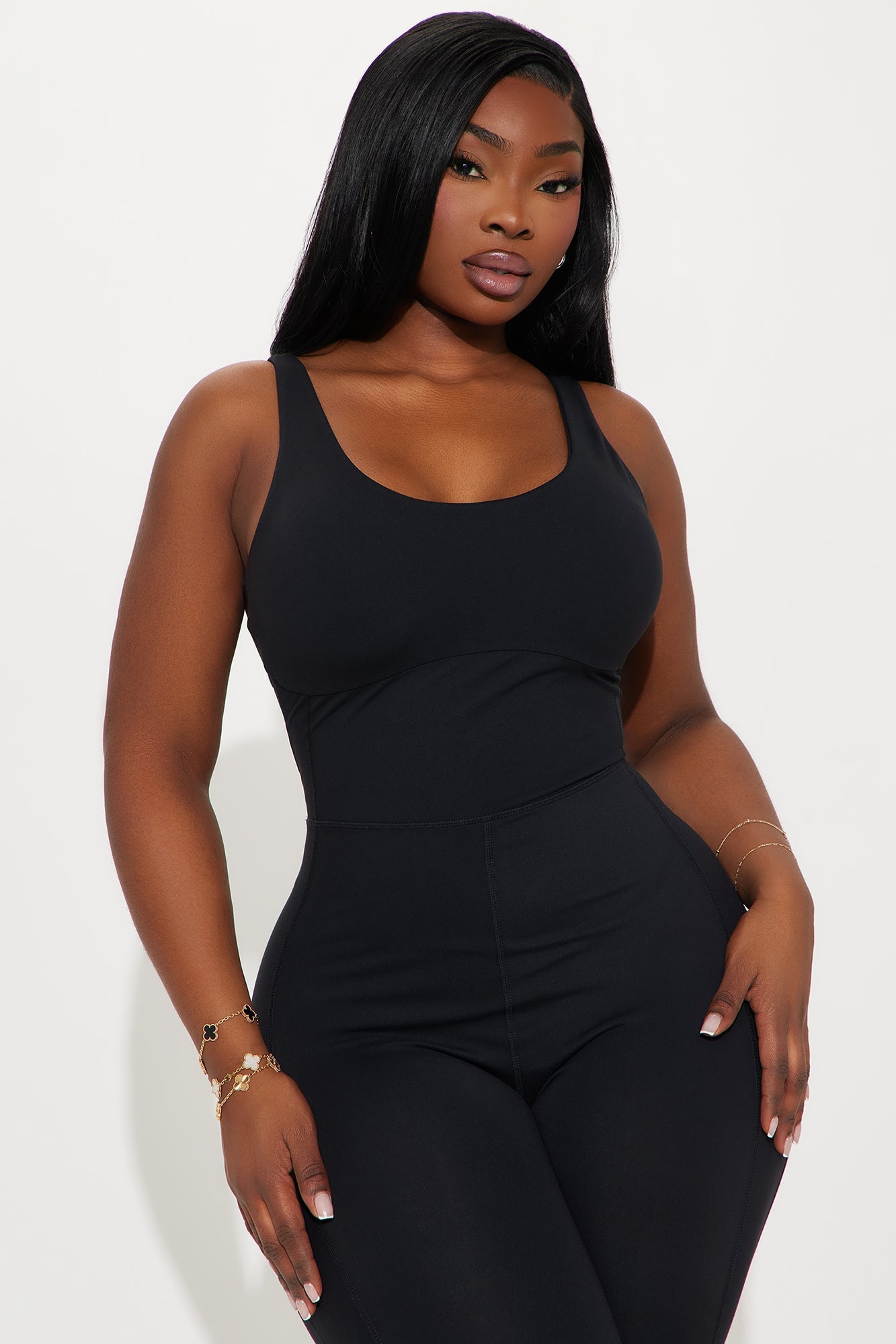 Stretch & Shine Super Soft Active Jumpsuit - Black