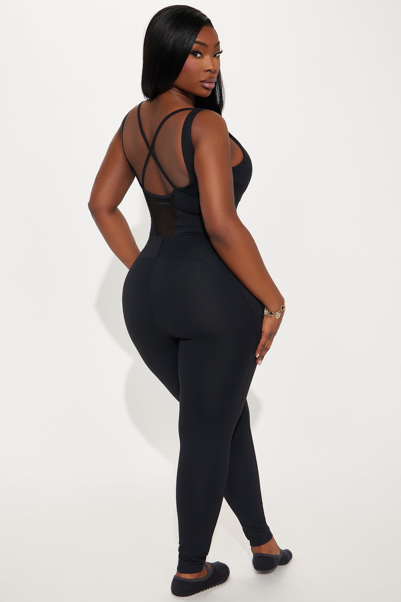 Stretch & Shine Super Soft Active Jumpsuit - Black