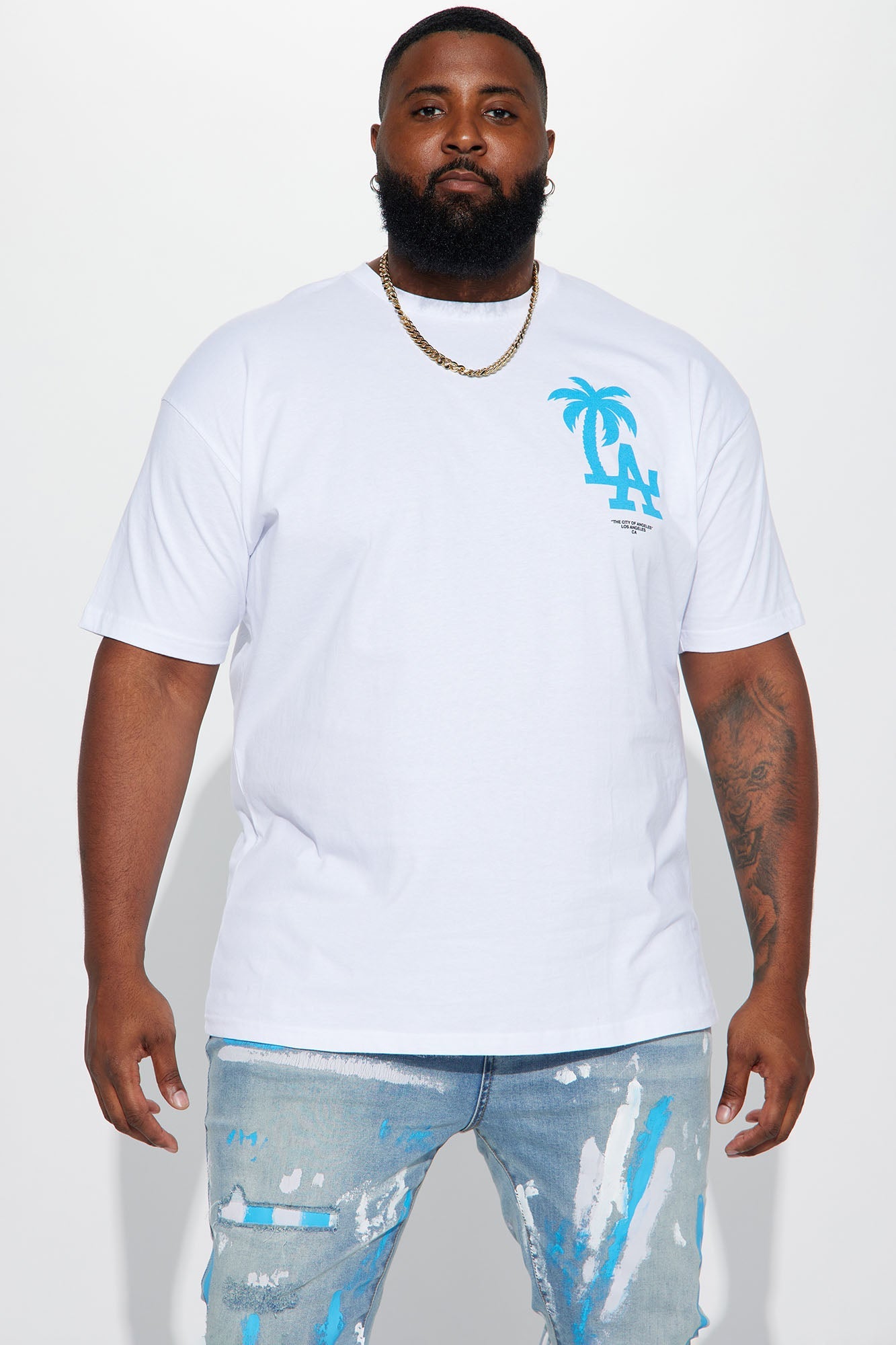 LA Palm Tree Short Sleeve Tee - White