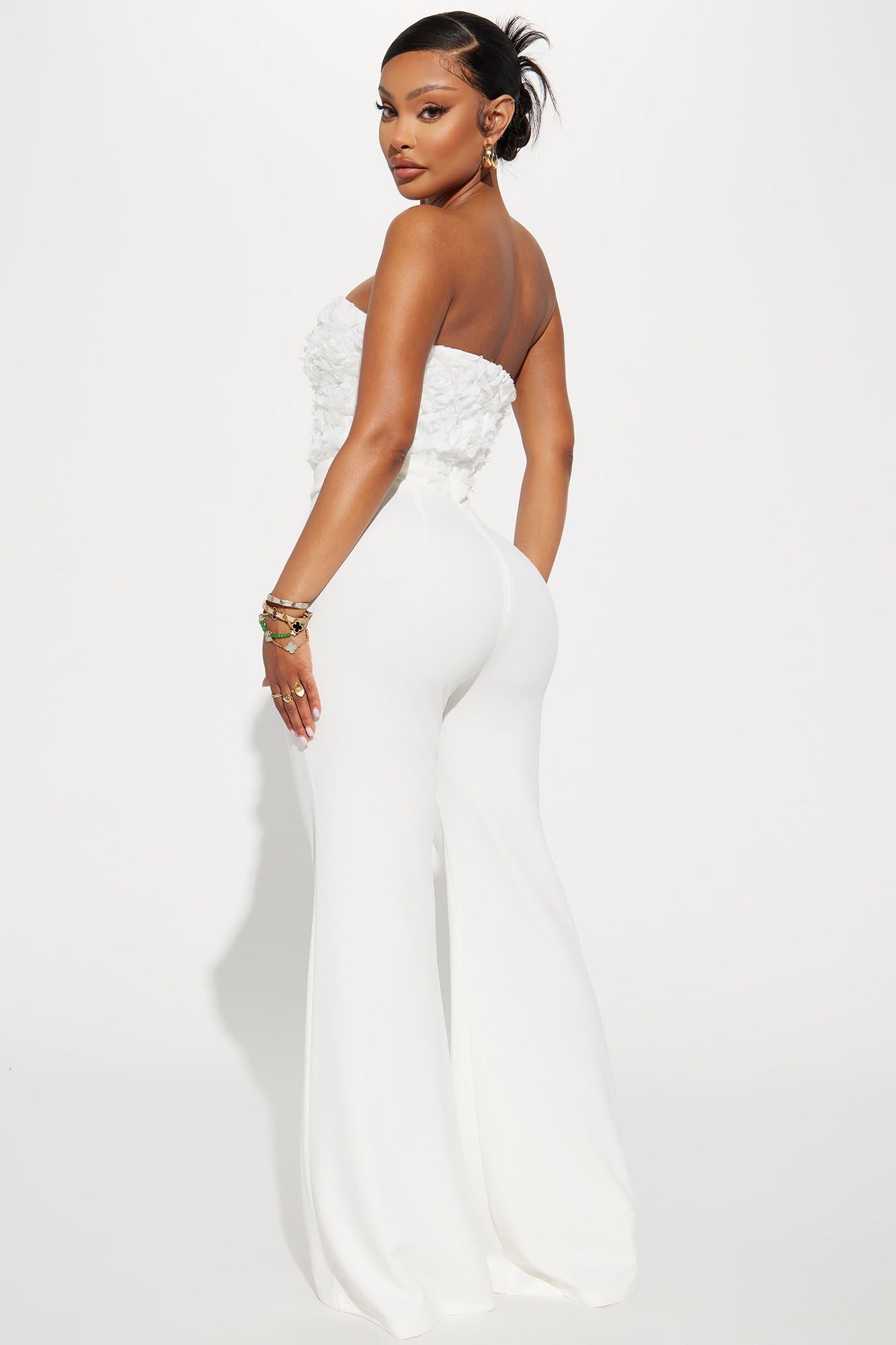 Diana 3D Floral Jumpsuit - White