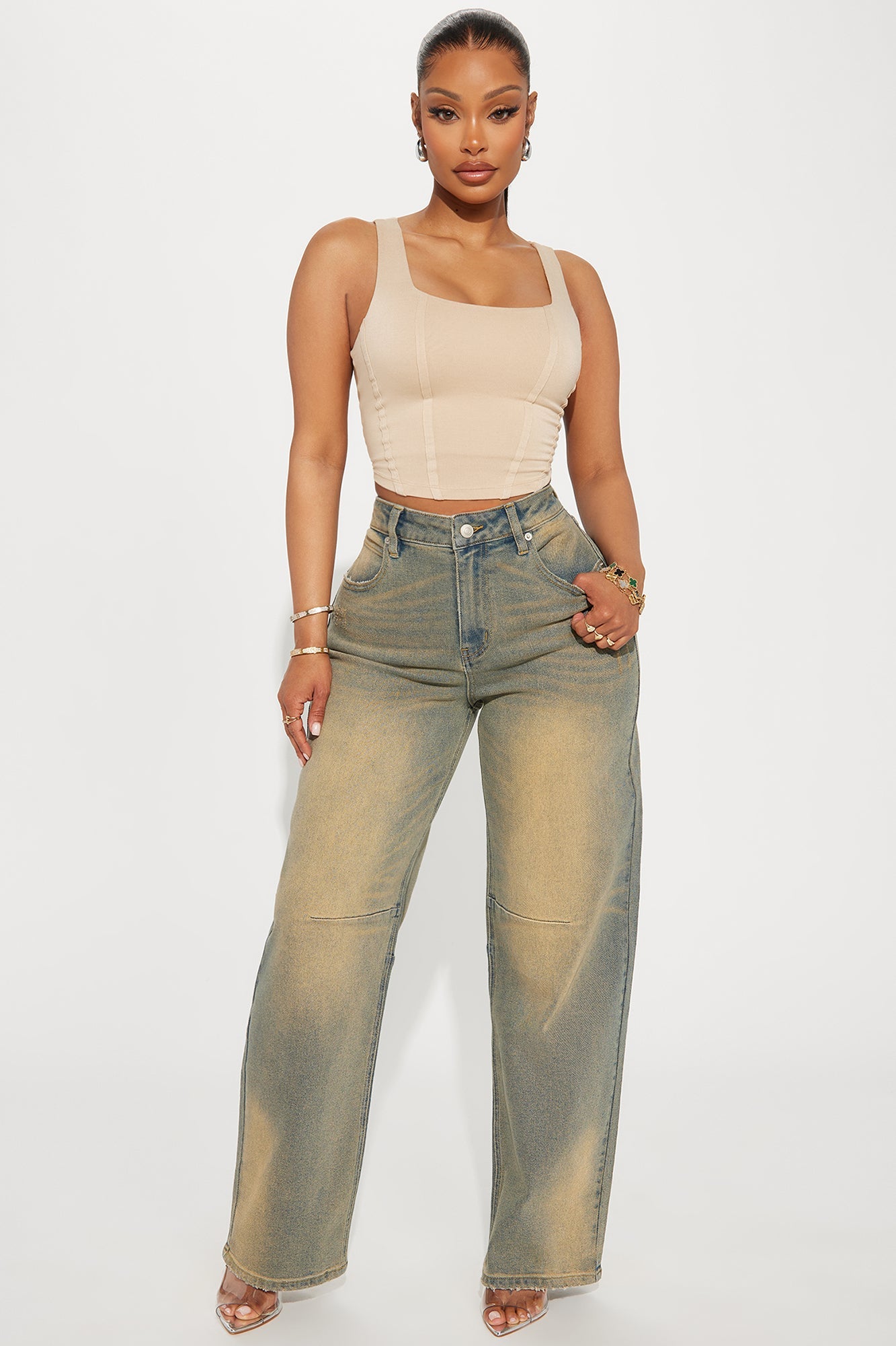 Amanza Corset Top - Taupe