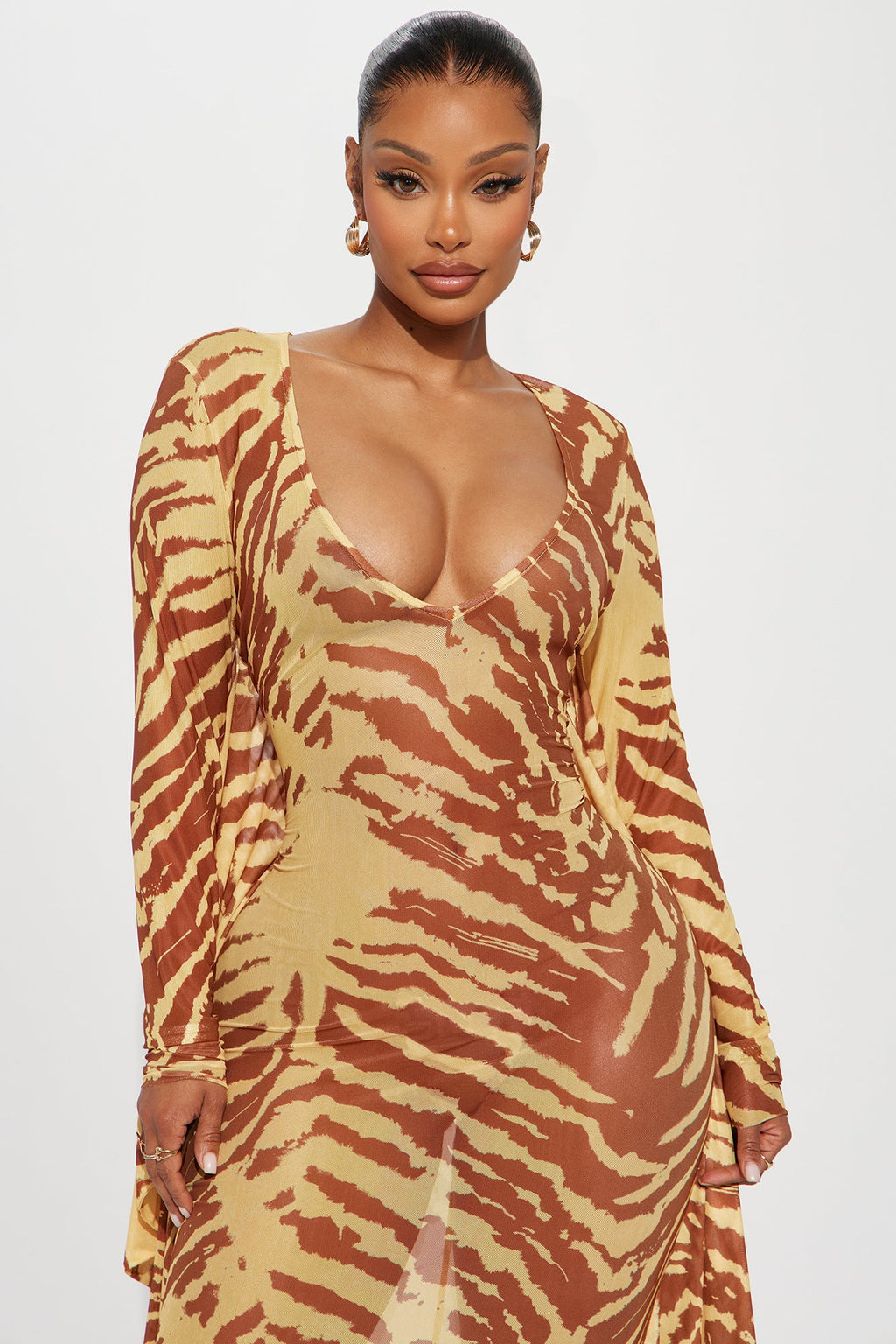 Run Wild Mesh Maxi Dress - Yellow/combo