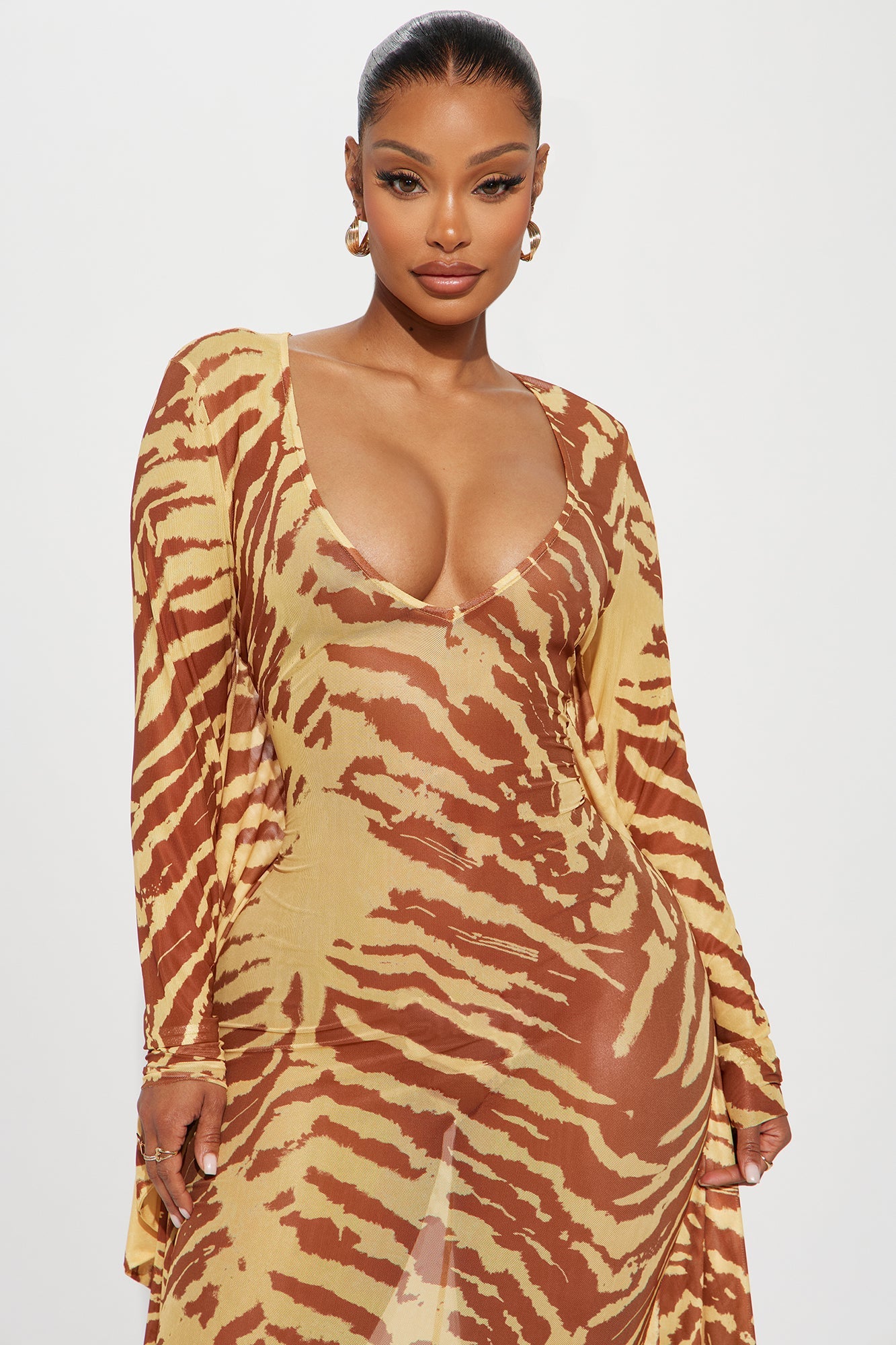 Run Wild Mesh Maxi Dress - Yellow/combo