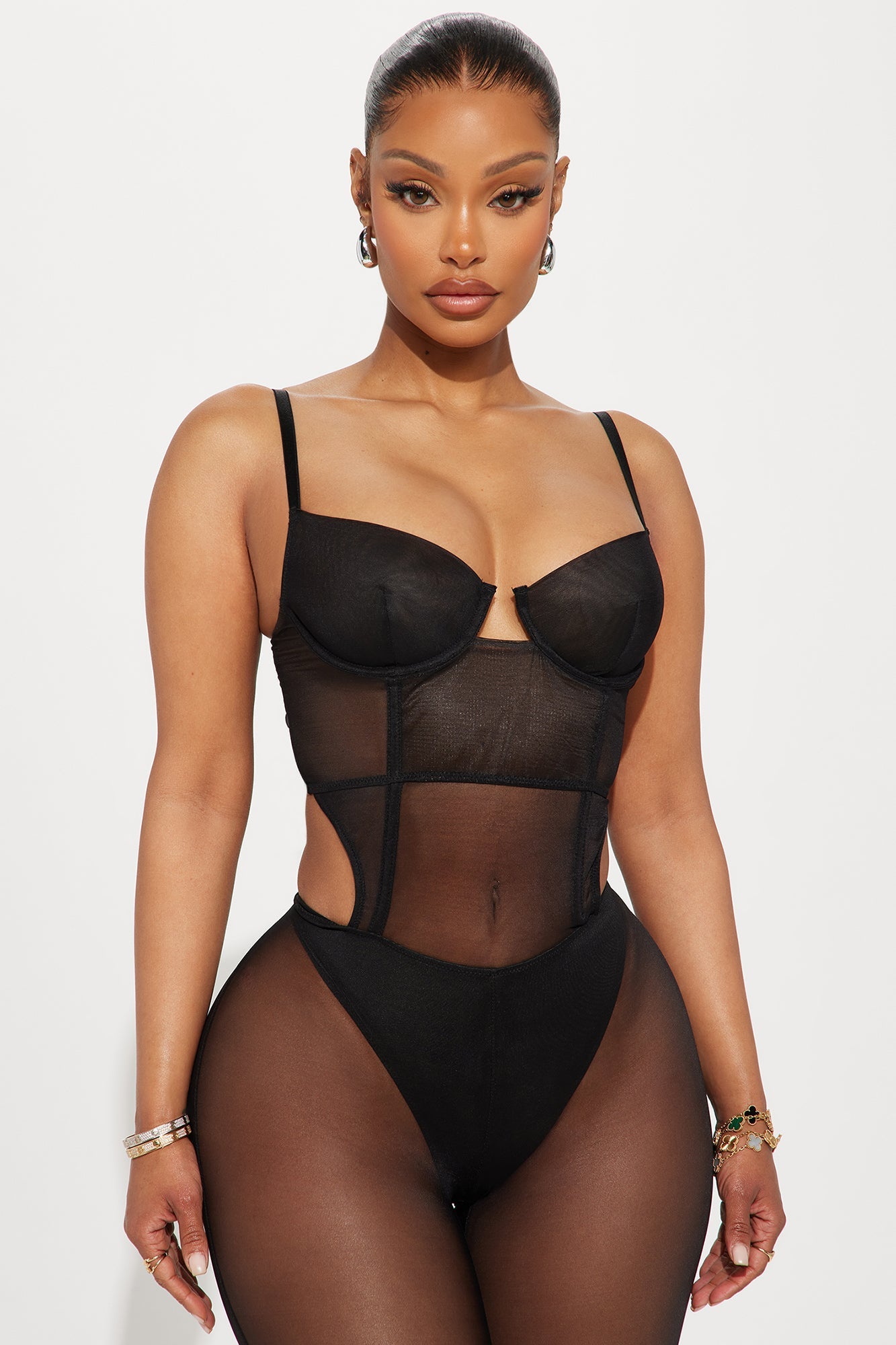 Willma Mesh Jumpsuit  - Black