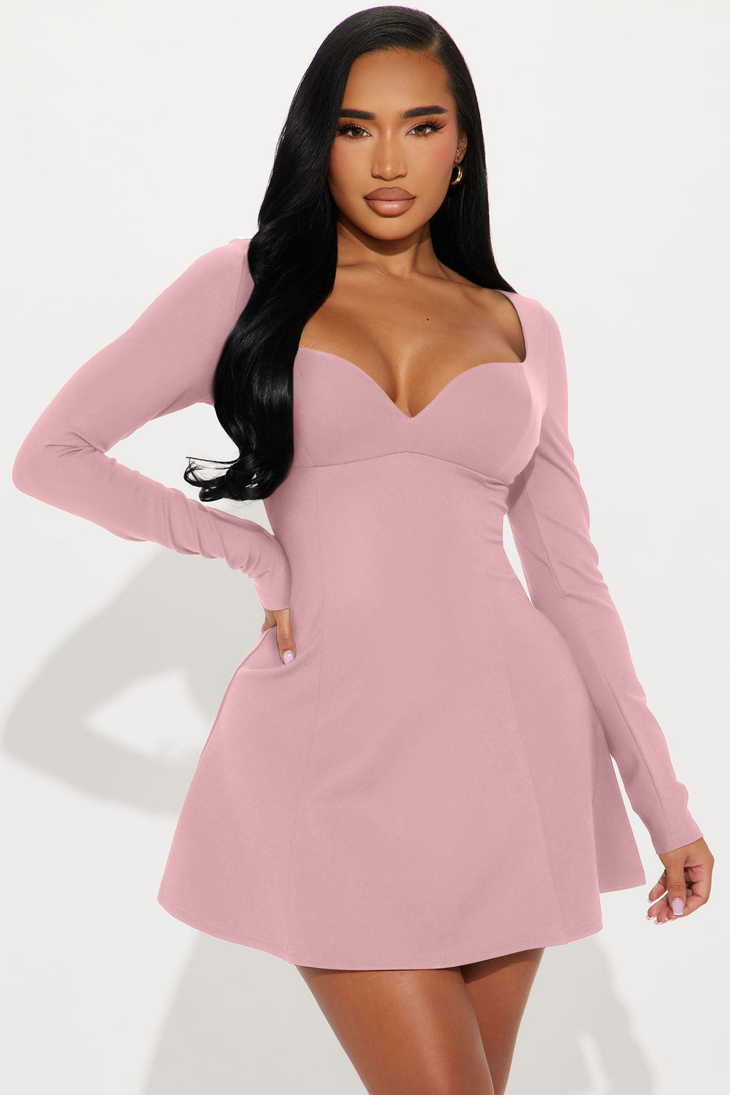 Amelia Ponte Mini Dress - Mauve