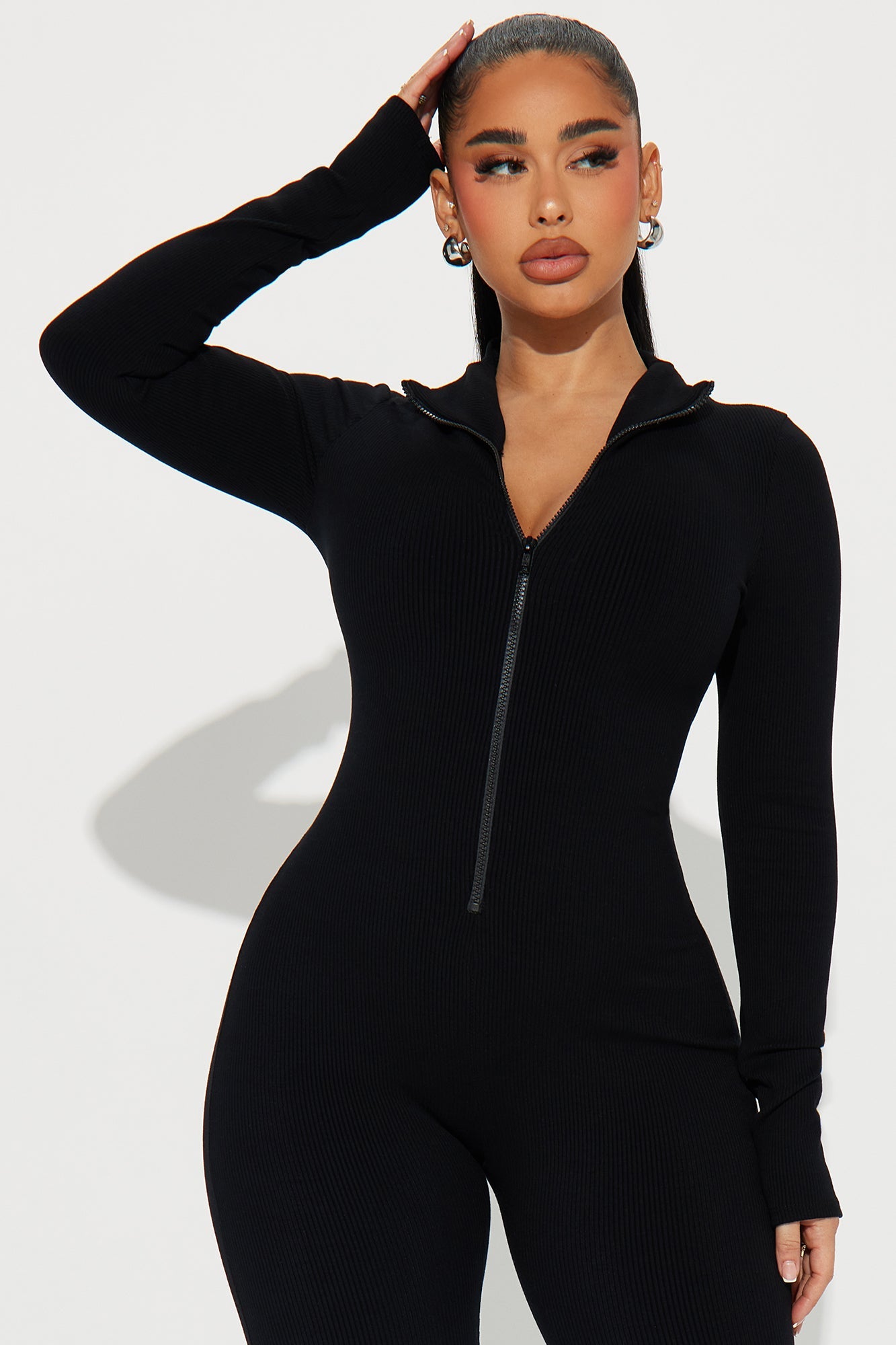 Sabrina Snatched Flare Jumpsuit - Black
