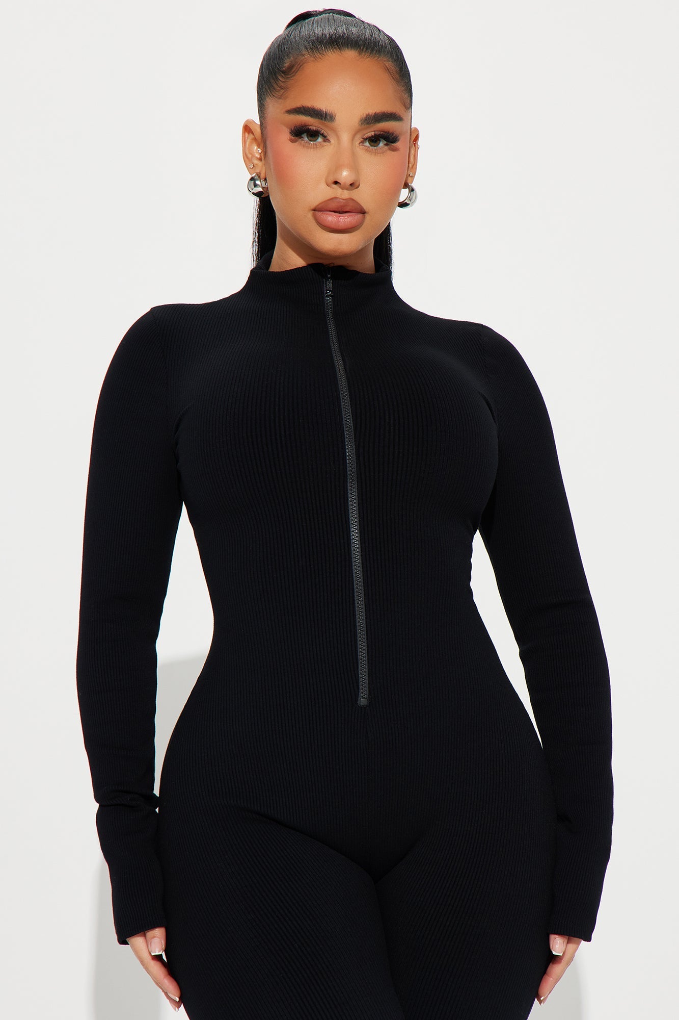 Sabrina Snatched Flare Jumpsuit - Black