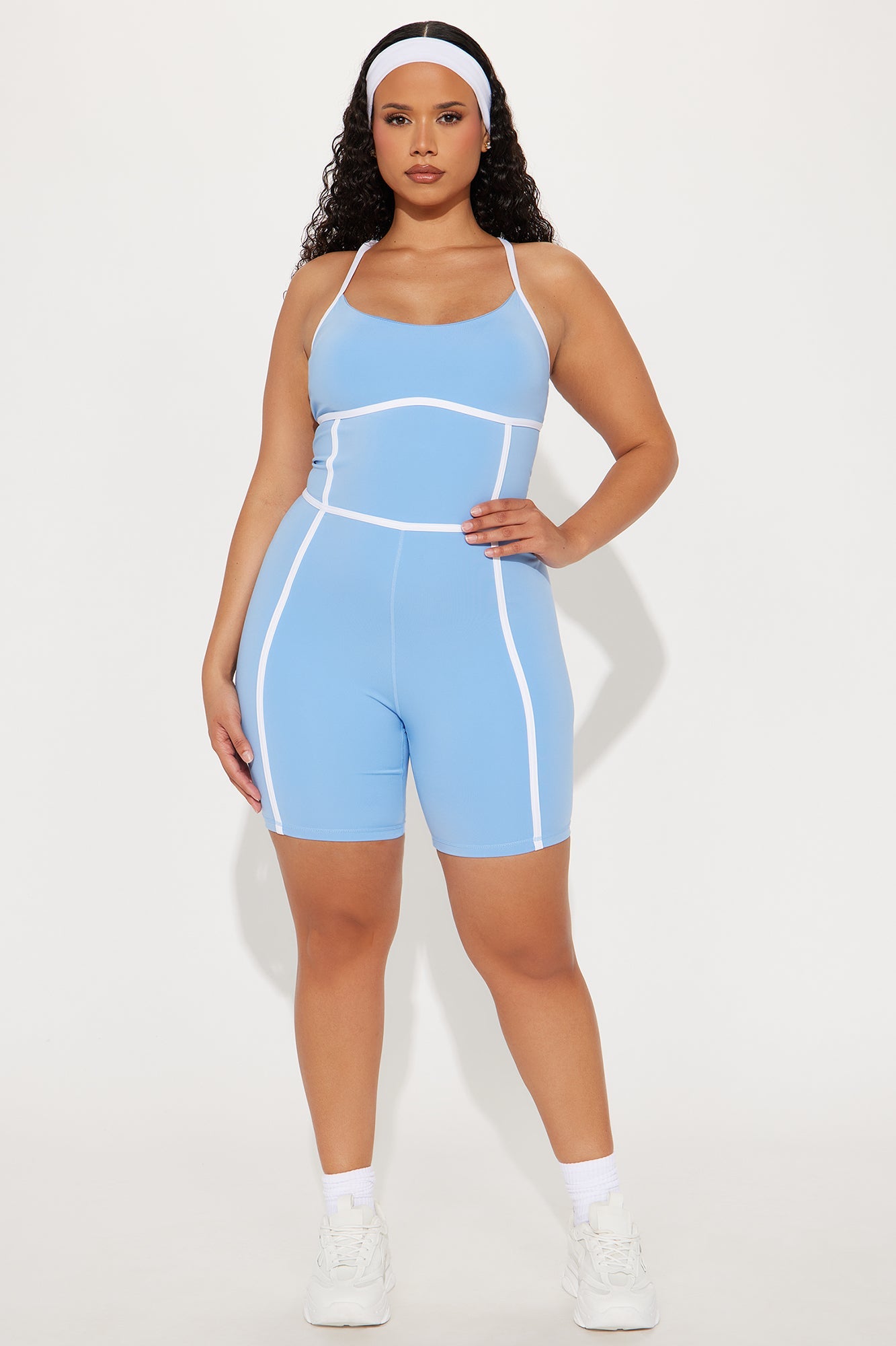 You Got Served Active Romper - Light Blue