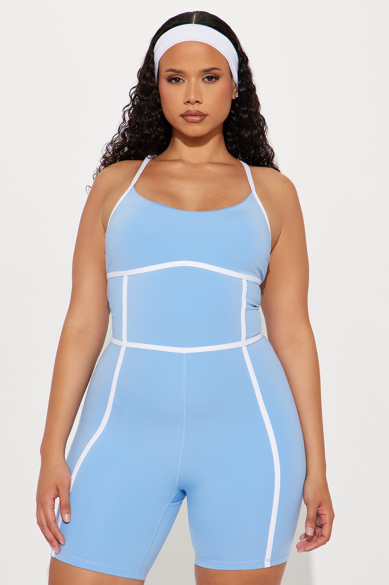 You Got Served Active Romper - Light Blue