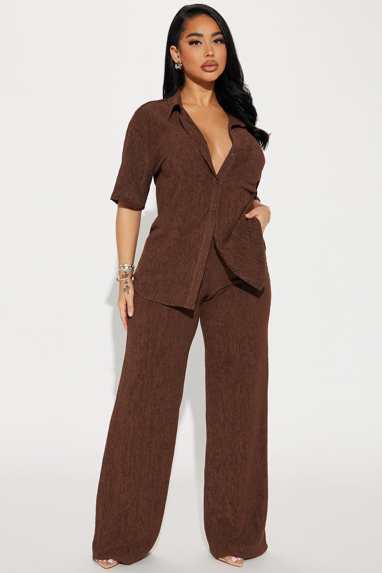 Vacay Vibes Pant Set - Brown